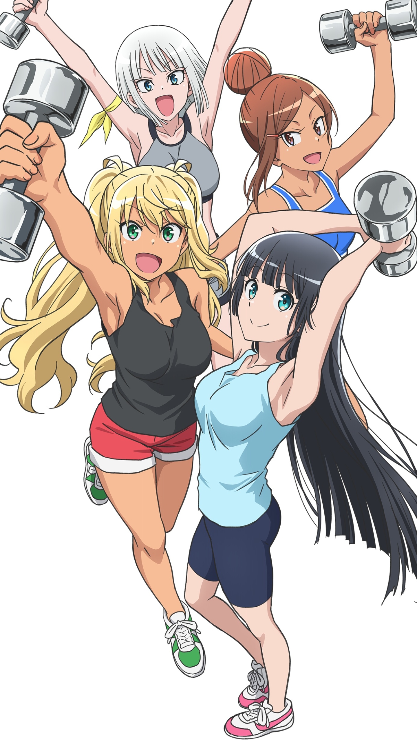 anime, how heavy are the dumbbells you lift?, hibiki sakura, akemi souryuuin, ayaka uehara Full HD