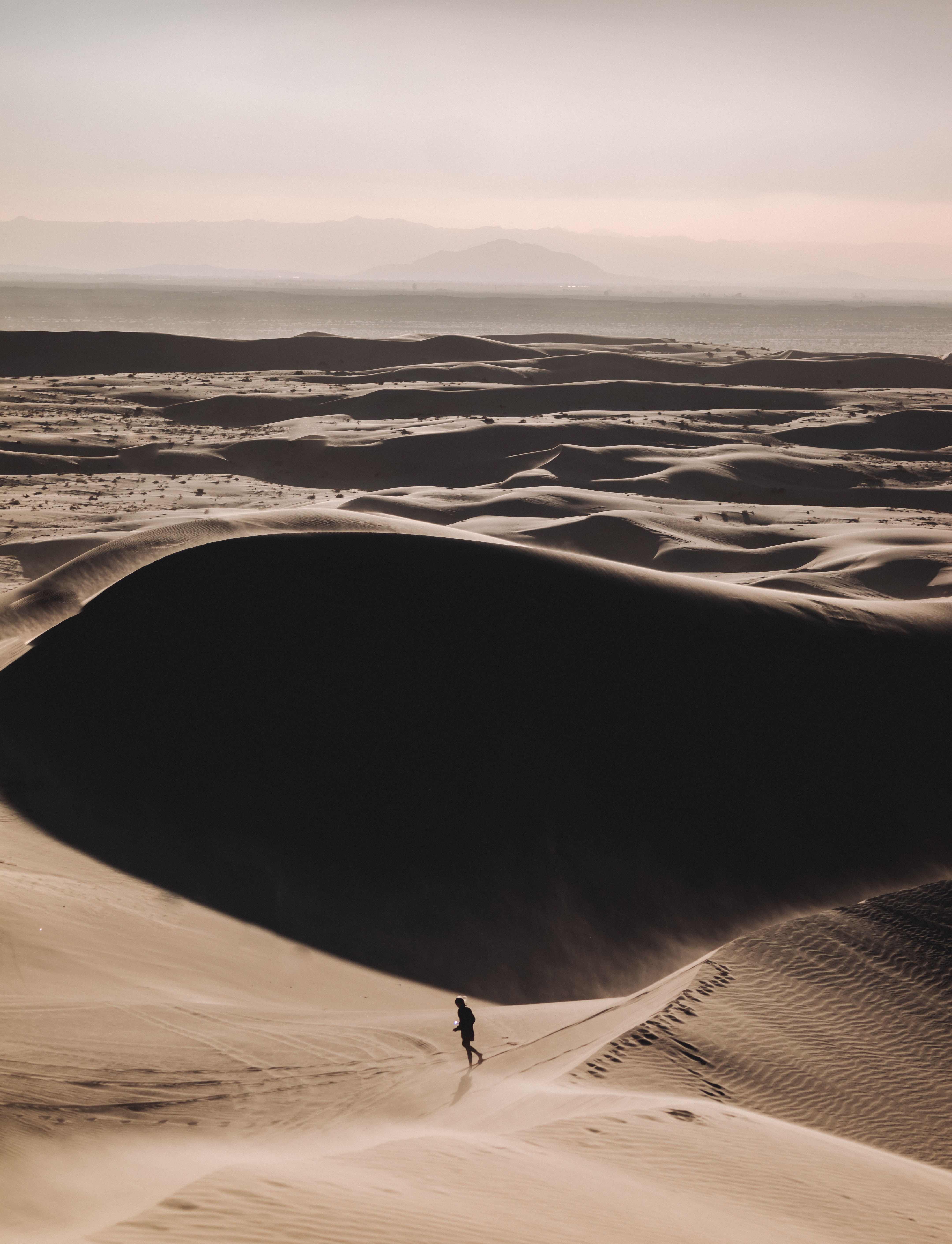 sand, desert, silhouette, miscellanea, miscellaneous, loneliness, dunes, links