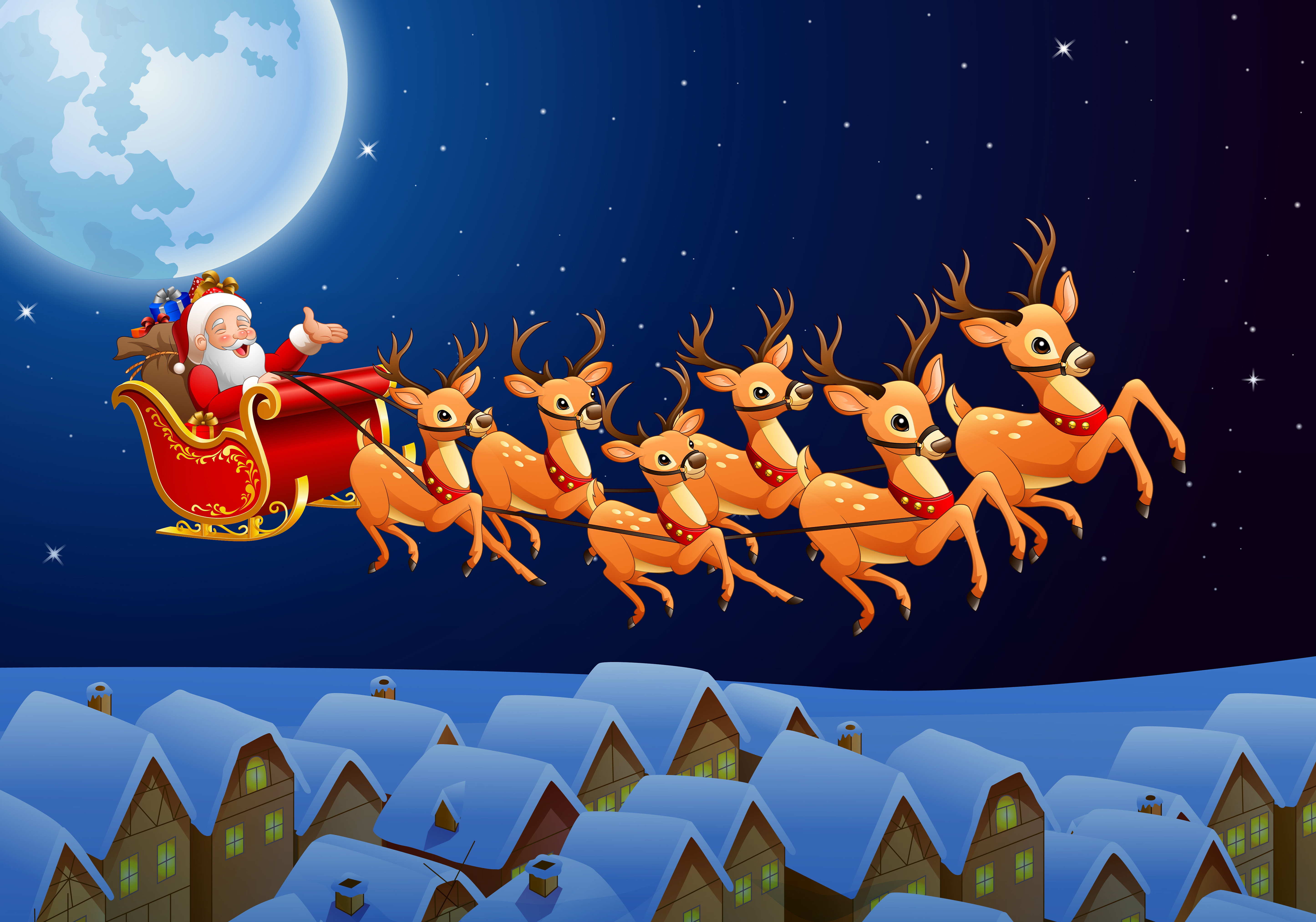 Téléchargez gratuitement l'image Traîneau, Renne, Père Noël, Noël, Vacances sur le bureau de votre PC