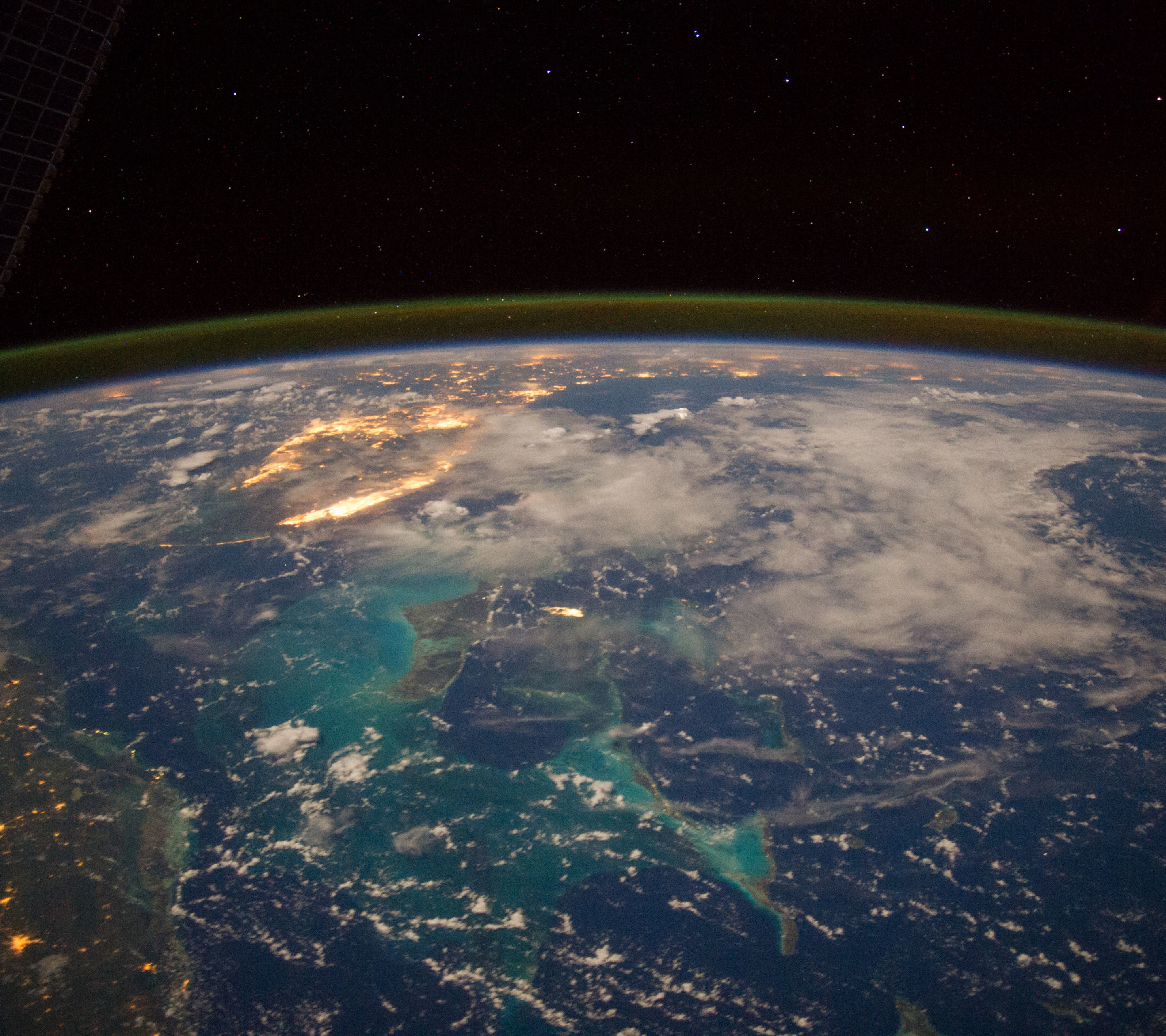 1263167 завантажити картинку земля, з космосу, багамські острови, куба, флорида, карибський басейн, наса - шпалери і заставки безкоштовно