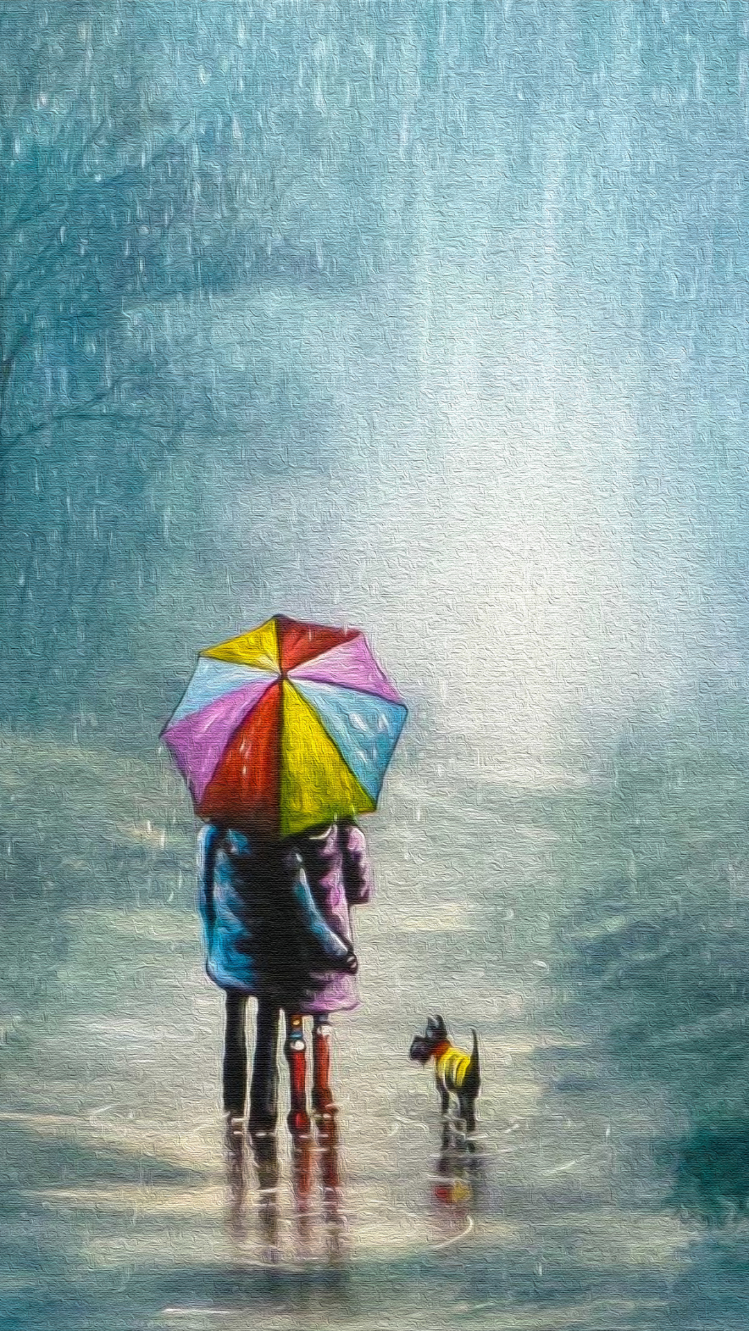 Download mobile wallpaper Rain, Umbrella, Artistic for free.