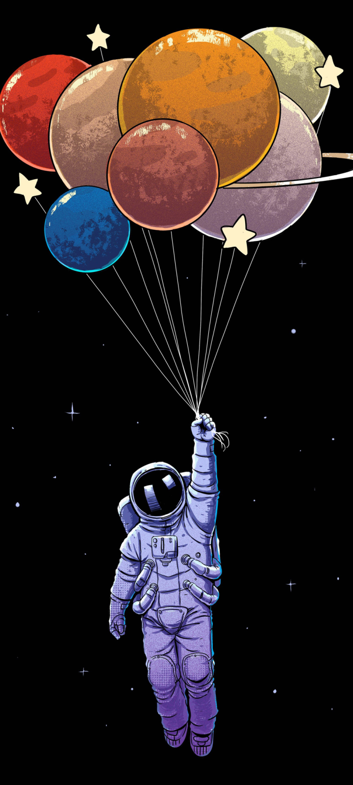 sci fi, astronaut, spacesuit, balloon mobile wallpaper