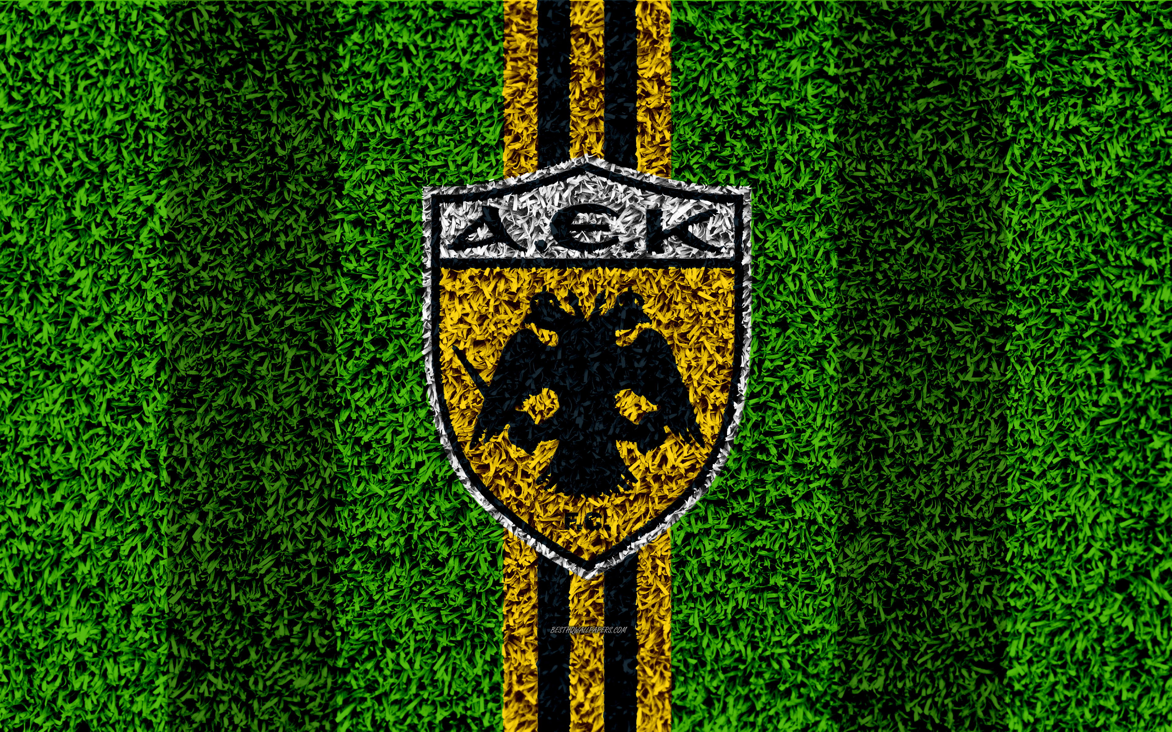 PCデスクトップにスポーツ, サッカー, ロゴ, 象徴, Aek アテネ Fc画像を無料でダウンロード