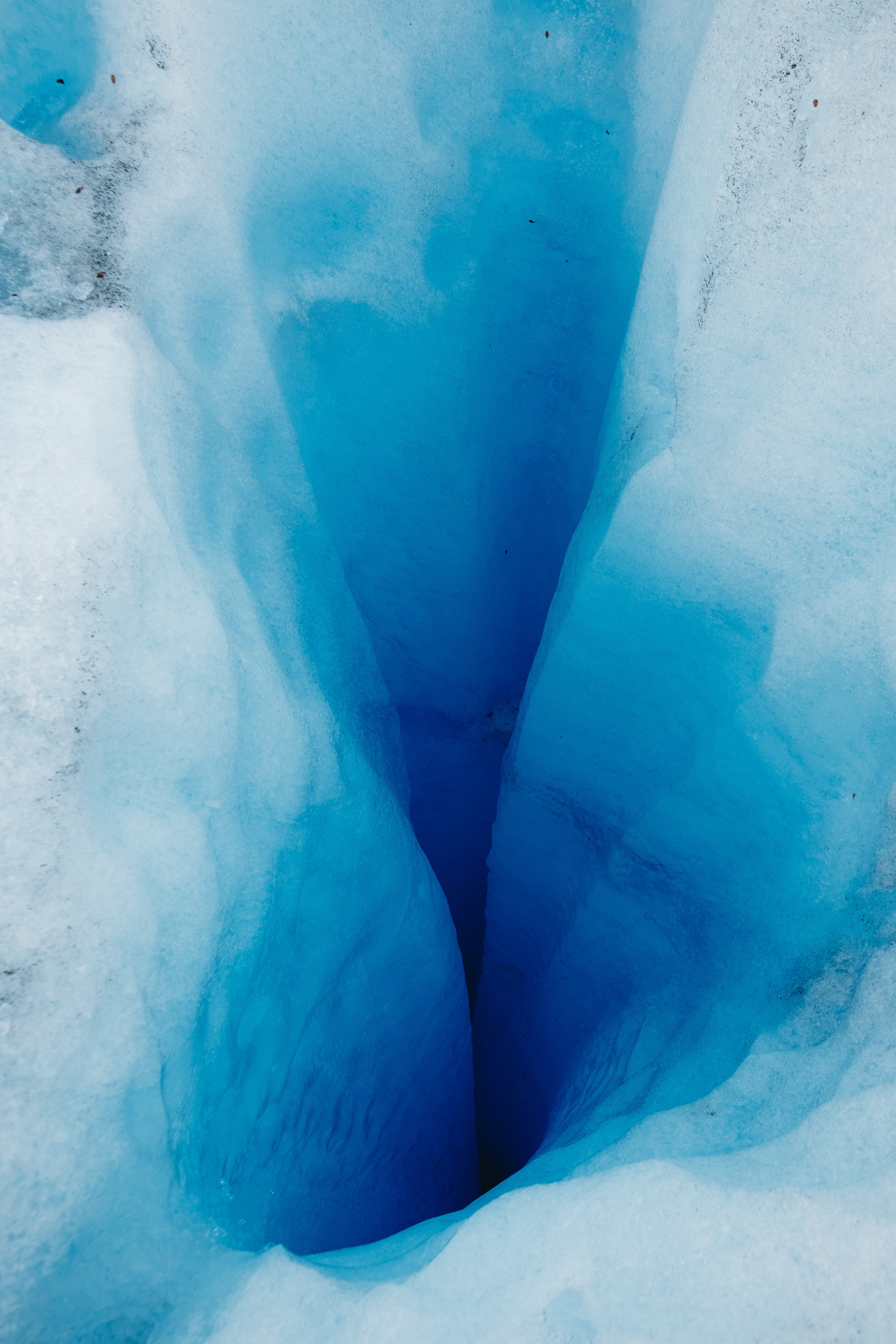 nature, ice, glacier, slit, hole, ice tunnel