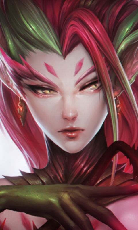 video game, league of legends, plant, zyra (league of legends), thorns, fantasy for android