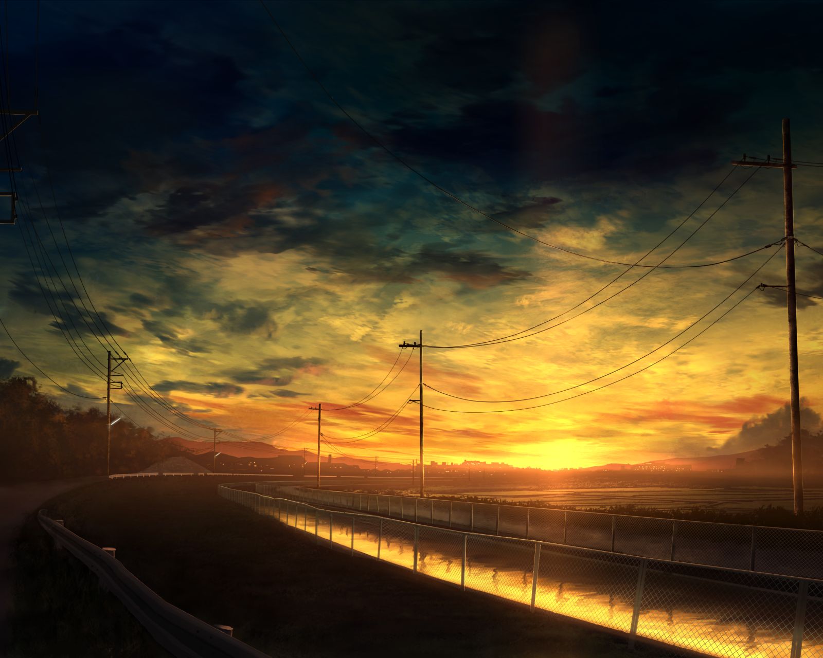 Handy-Wallpaper Himmel, Sonnenuntergang, Animes kostenlos herunterladen.