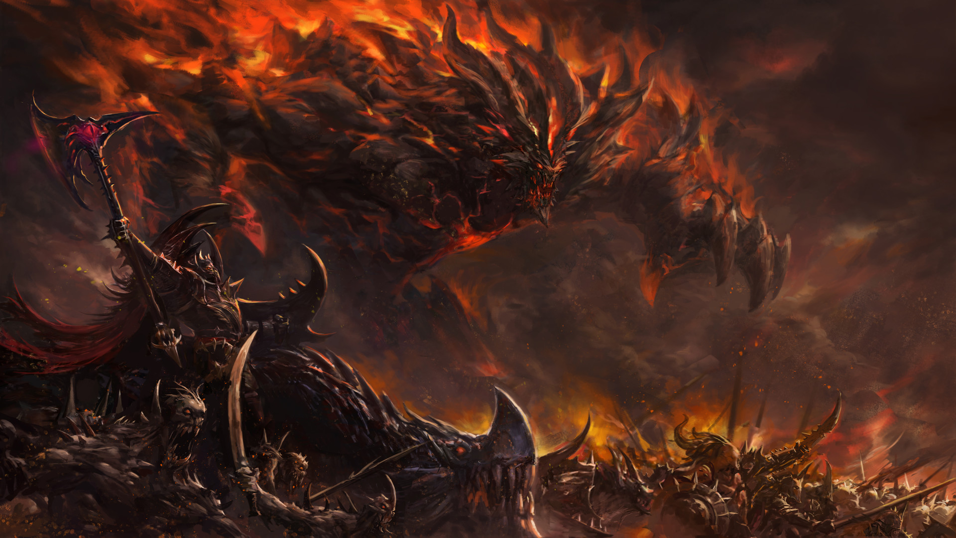 Laden Sie das Fantasie, Schlacht, Dämon-Bild kostenlos auf Ihren PC-Desktop herunter