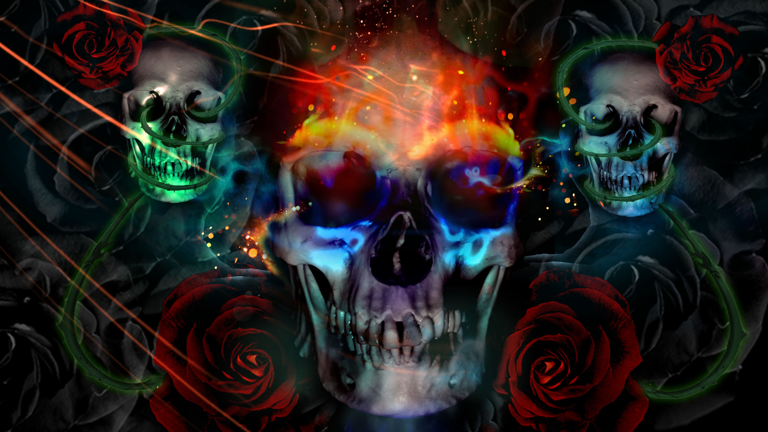 Laden Sie das Skelett, Psychedelisch, Künstlerisch, Cgi-Bild kostenlos auf Ihren PC-Desktop herunter