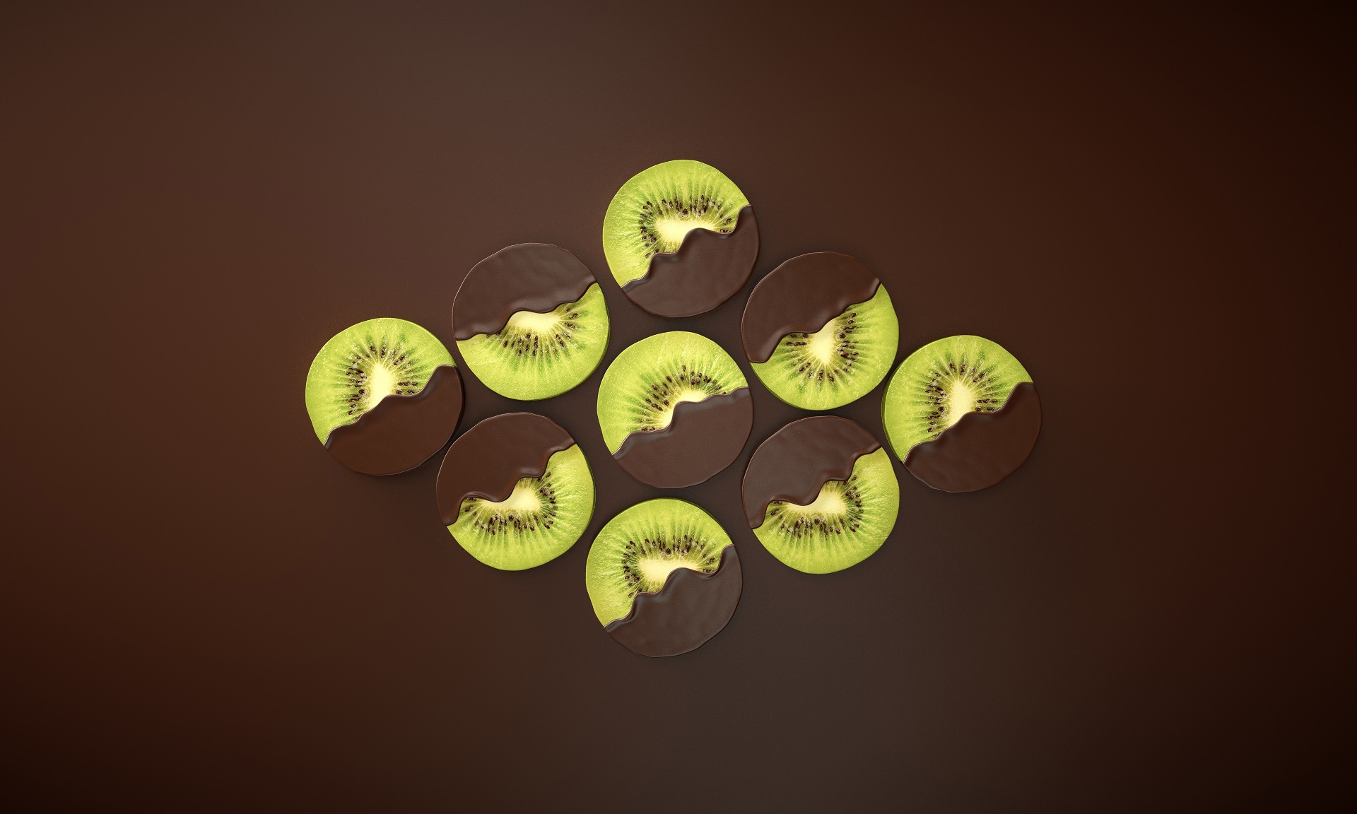 Handy-Wallpaper Schokolade, Kiwi, Frucht, Nahrungsmittel, Früchte kostenlos herunterladen.