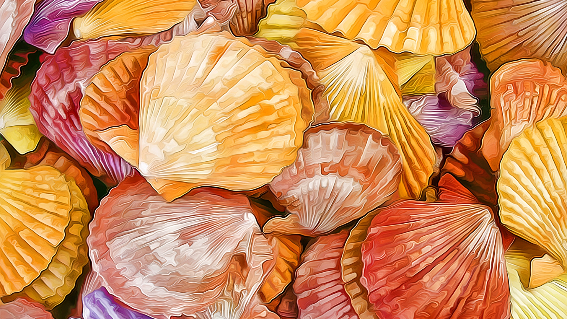 Free download wallpaper Colors, Shell, Photography, Manipulation, Orange (Color) on your PC desktop