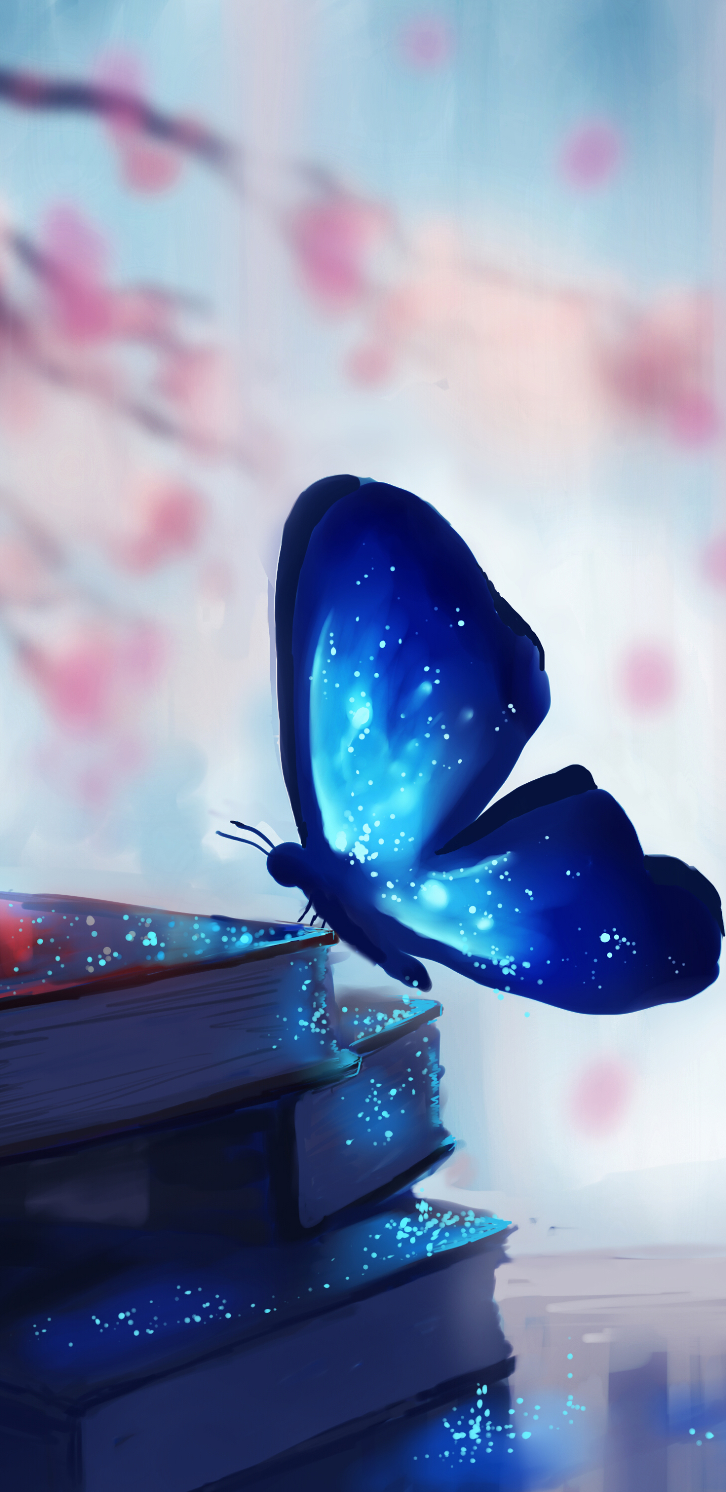 Download mobile wallpaper Fantasy, Butterfly, Artistic, Glitter for free.