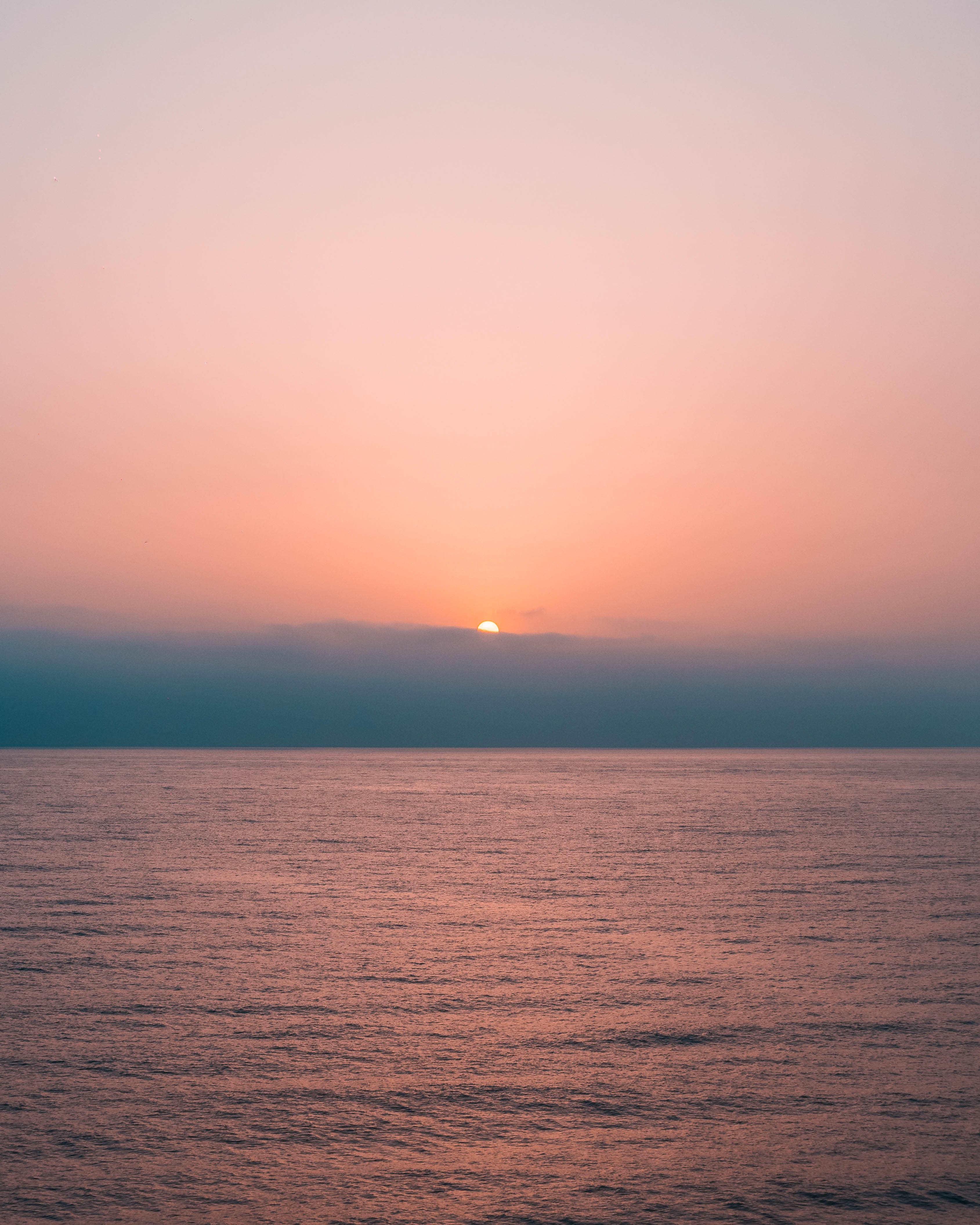 Handy-Wallpaper Sunset, Natur, Wasser, Rosa, Horizont, Sea kostenlos herunterladen.