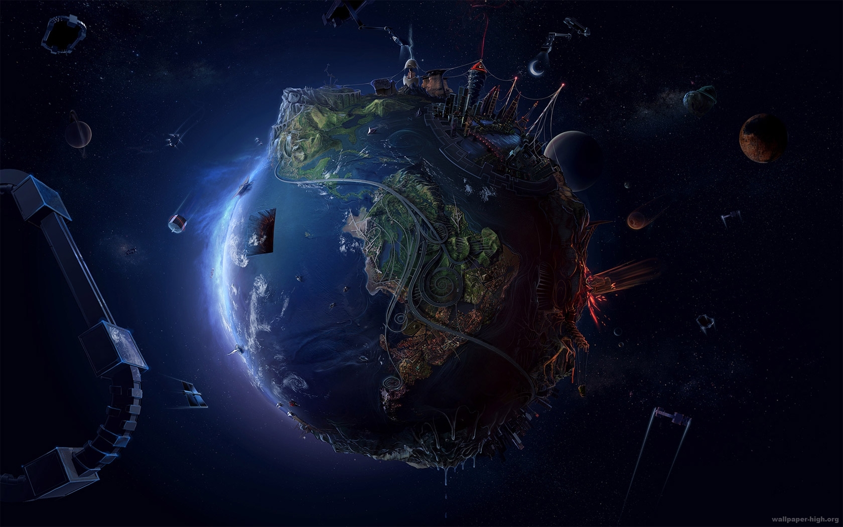 Free download wallpaper Universe, Art, Planets, Fantasy on your PC desktop