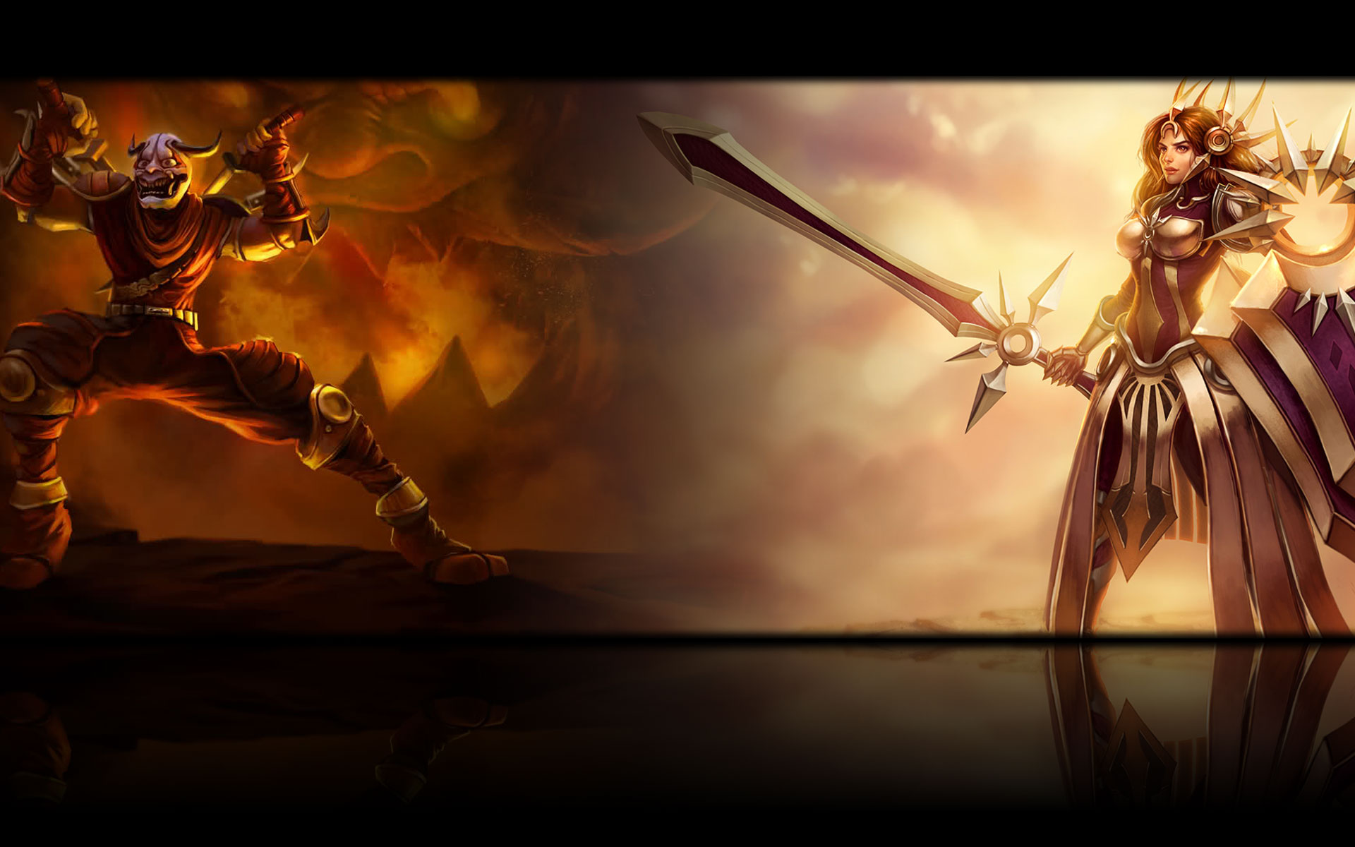Download mobile wallpaper League Of Legends, Video Game, Shen (League Of Legends), Leona (League Of Legends) for free.
