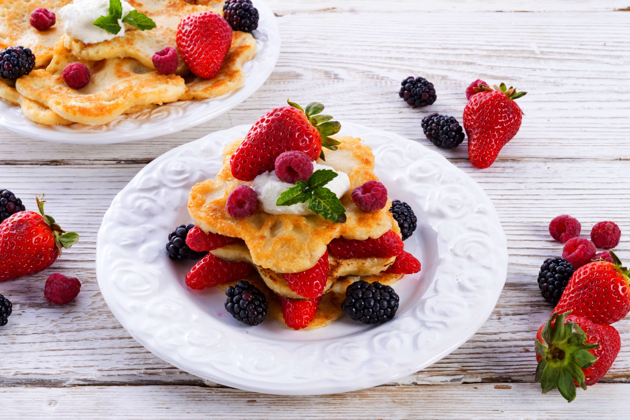 Free download wallpaper Food, Strawberry, Raspberry, Berry, Breakfast, Pancake on your PC desktop
