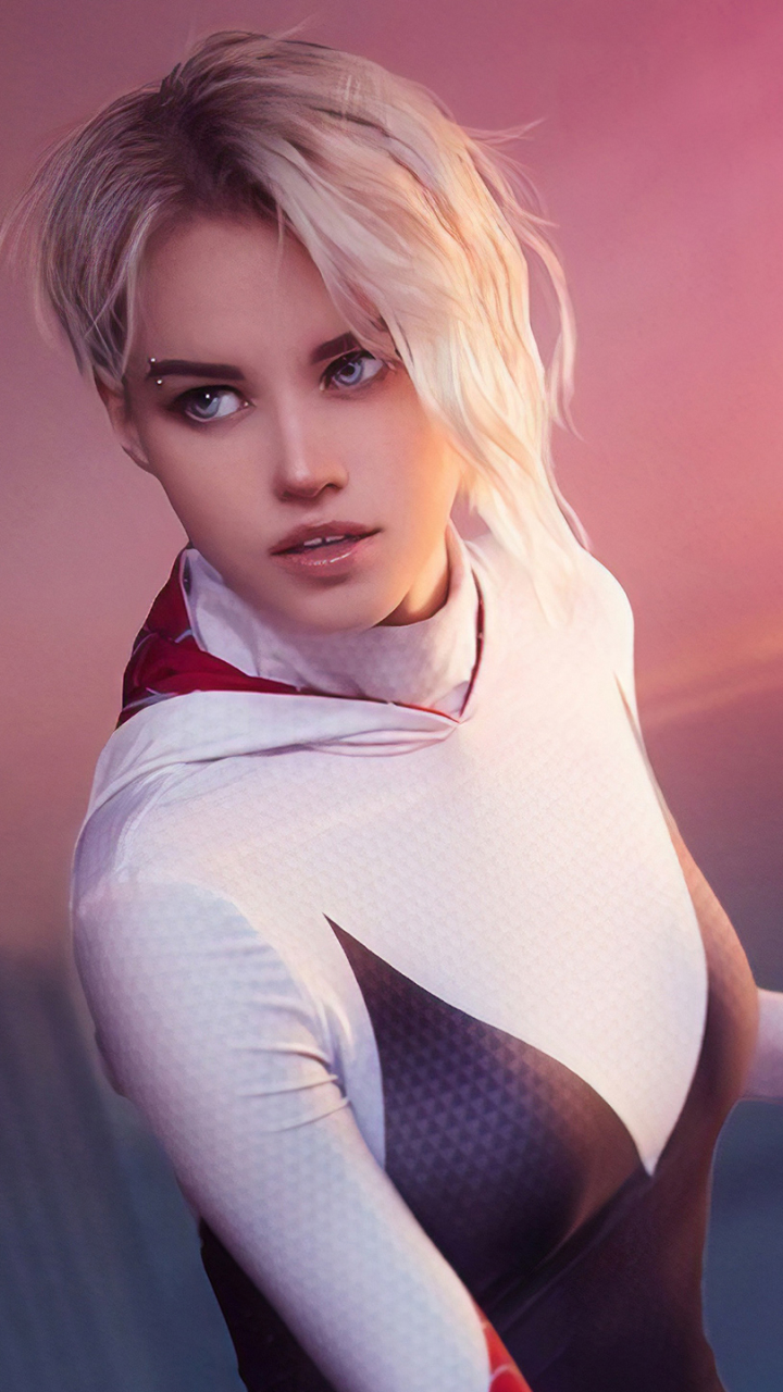 Download mobile wallpaper Blonde, Women, Short Hair, Cosplay, Gwen Stacy for free.
