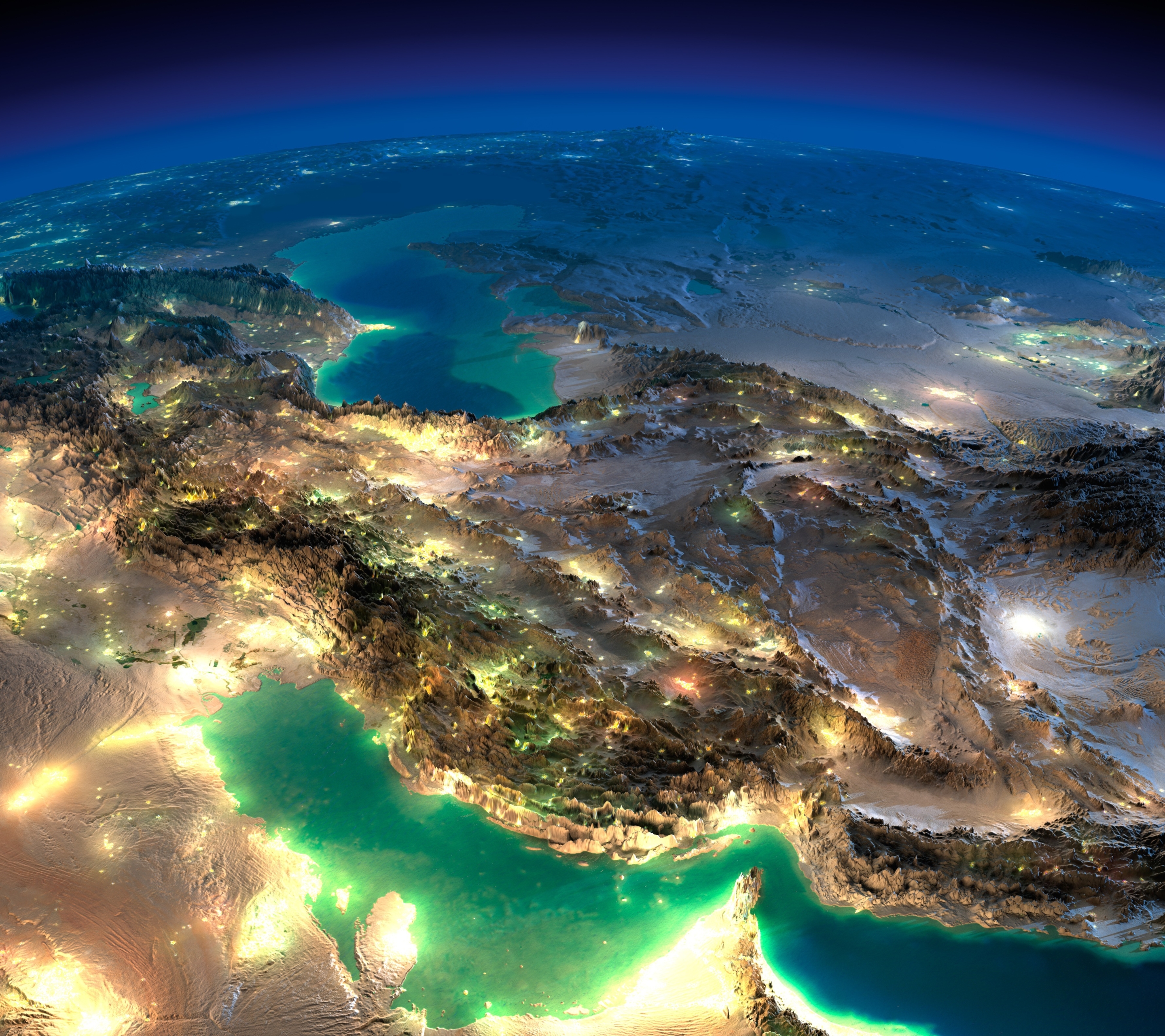 1228259 скачать картинку земля/природа, из космоса, ирак, иран, аравия, персидский залив, кавказ, каспийское море, гора - обои и заставки бесплатно