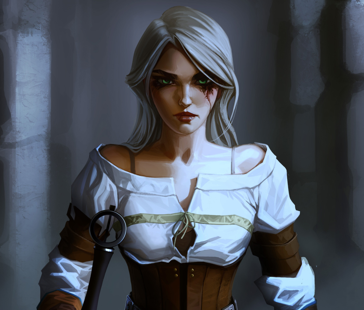 Download mobile wallpaper Green Eyes, Video Game, White Hair, The Witcher, The Witcher 3: Wild Hunt, Ciri (The Witcher) for free.