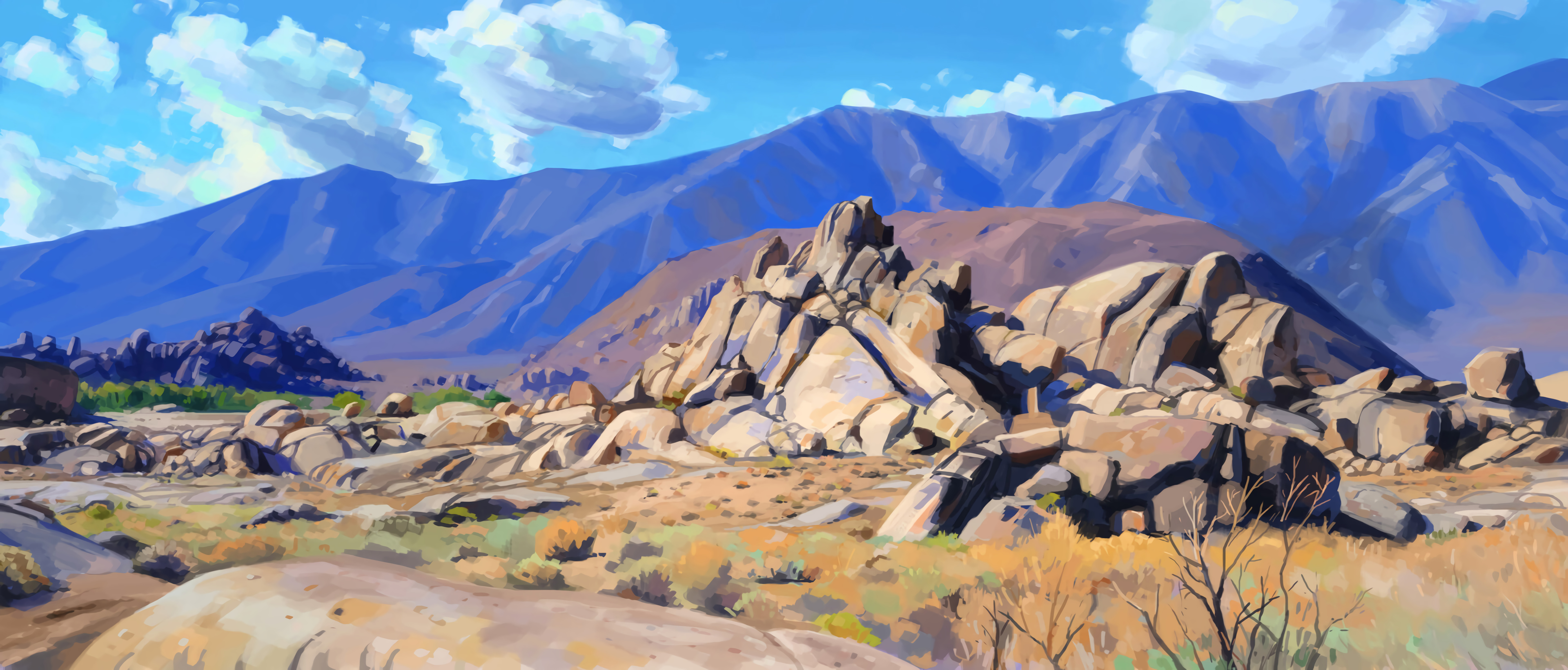 Free download wallpaper Stones, Rocks, Mountains, Canvas, Art on your PC desktop