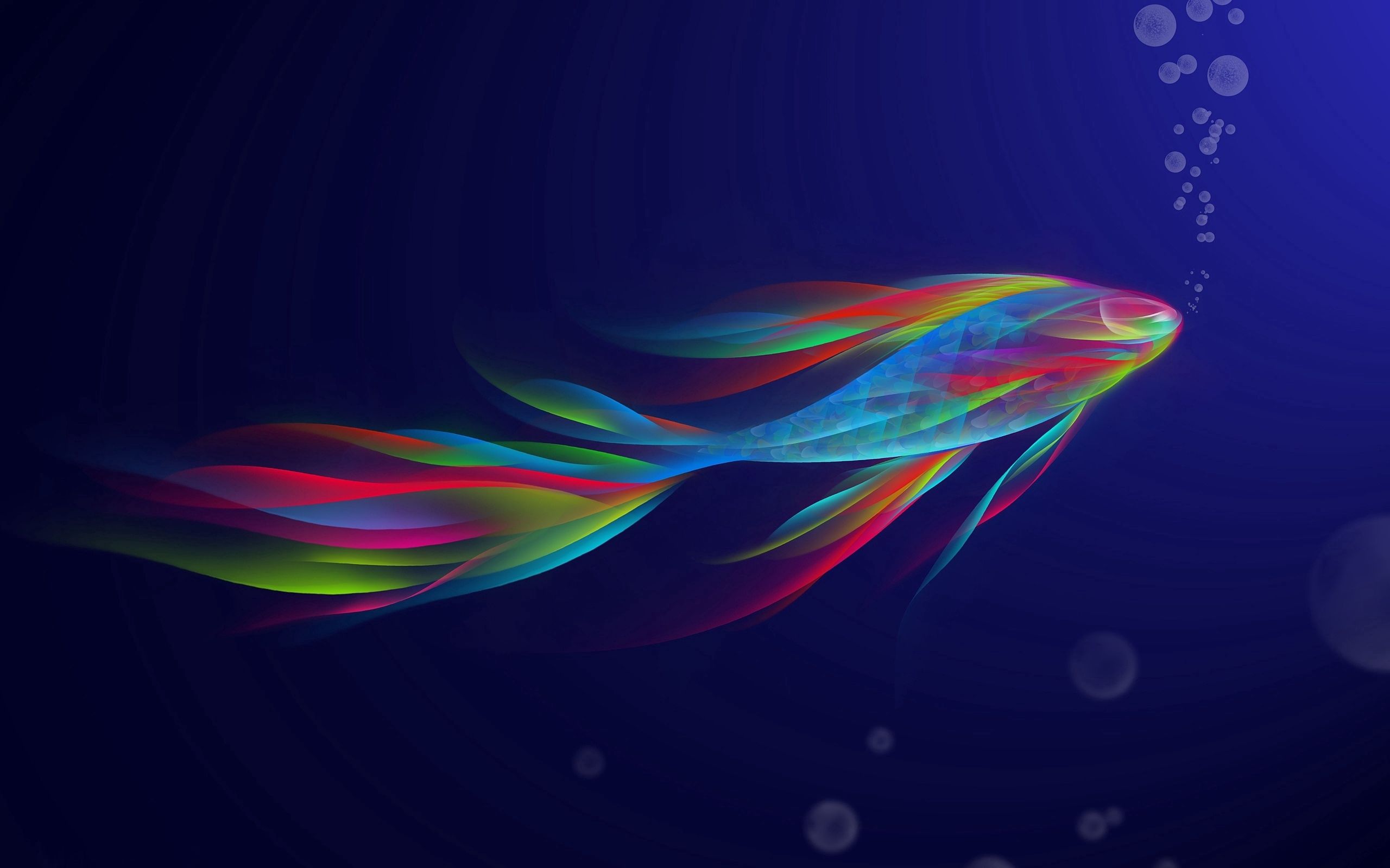 rainbow, fish, abstract, swimming, form, iridescent Full HD