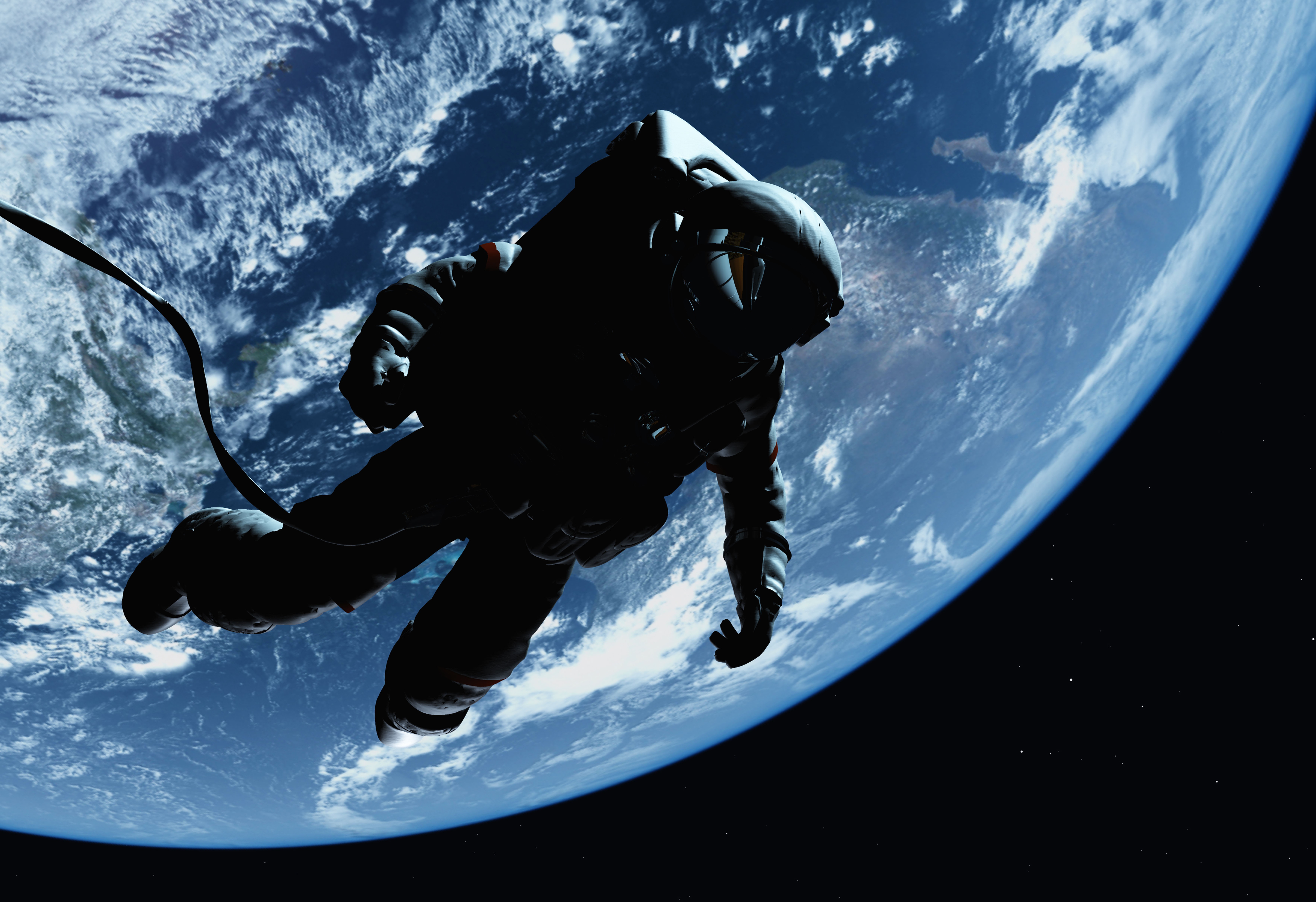 Скачать обои бесплатно Космос, Силуэт, Астронавт, Научная Фантастика картинка на рабочий стол ПК
