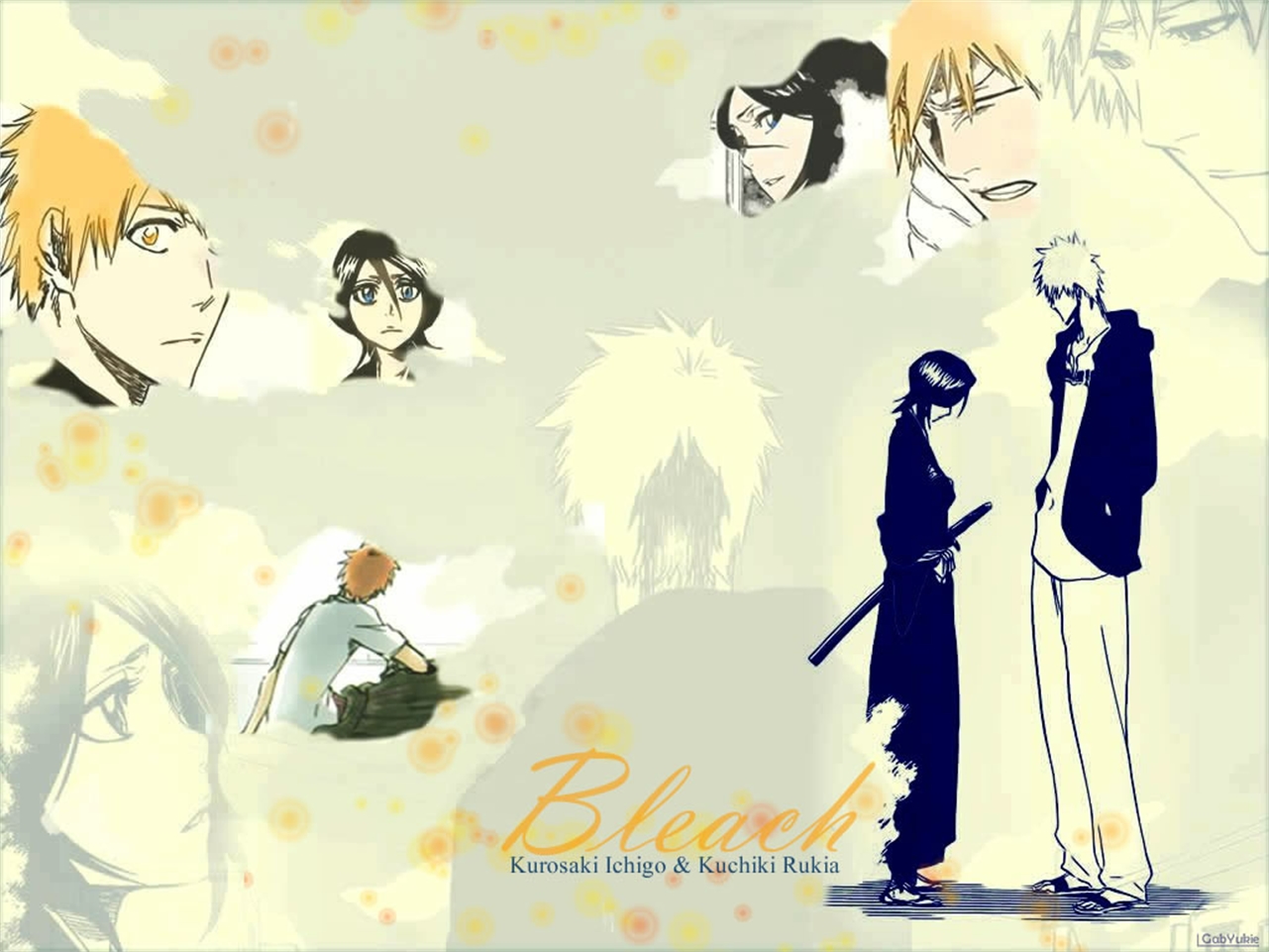 Free download wallpaper Anime, Bleach, Rukia Kuchiki, Ichigo Kurosaki on your PC desktop