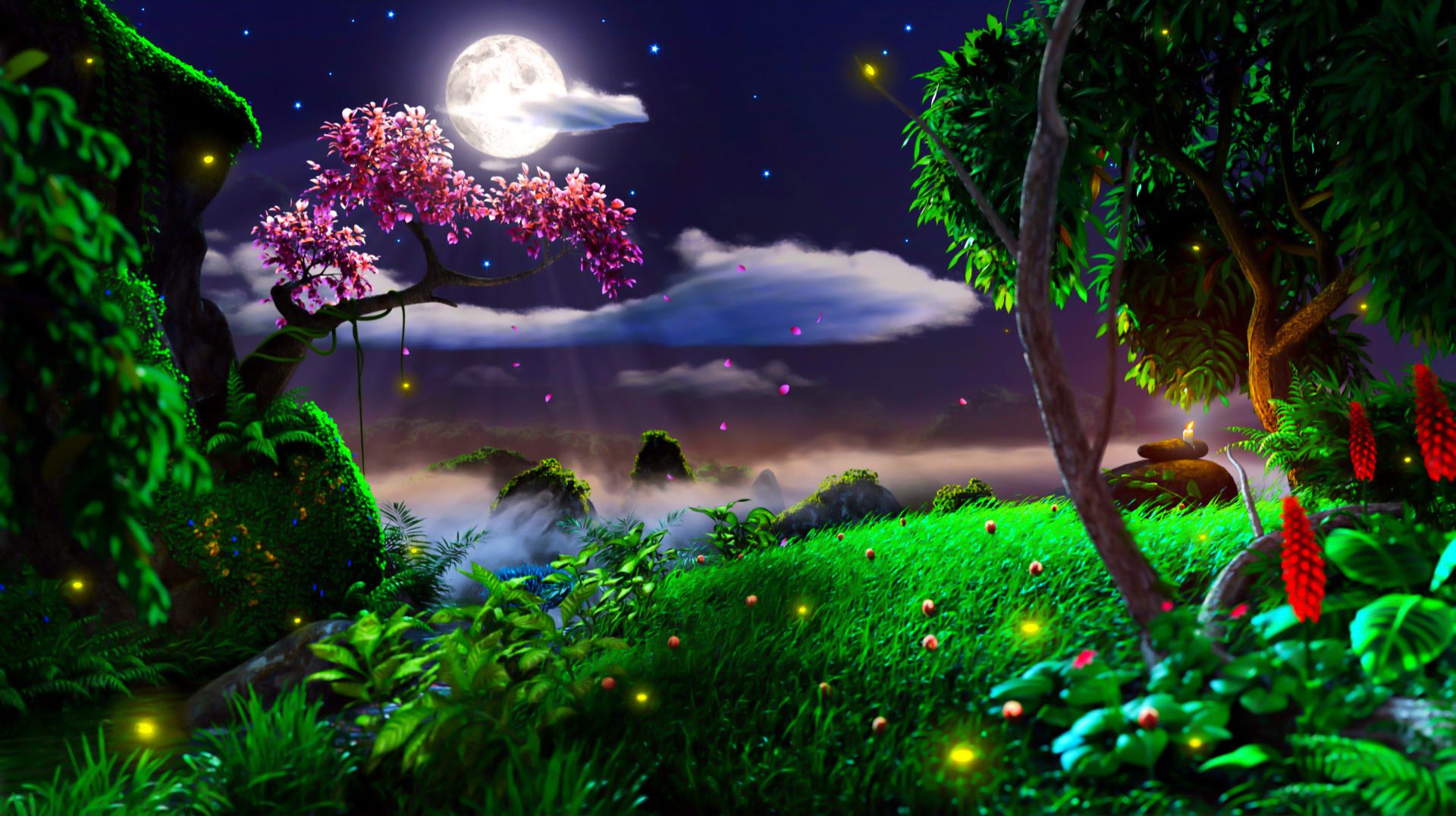Free download wallpaper Fantasy, Grass, Tree, Artistic on your PC desktop