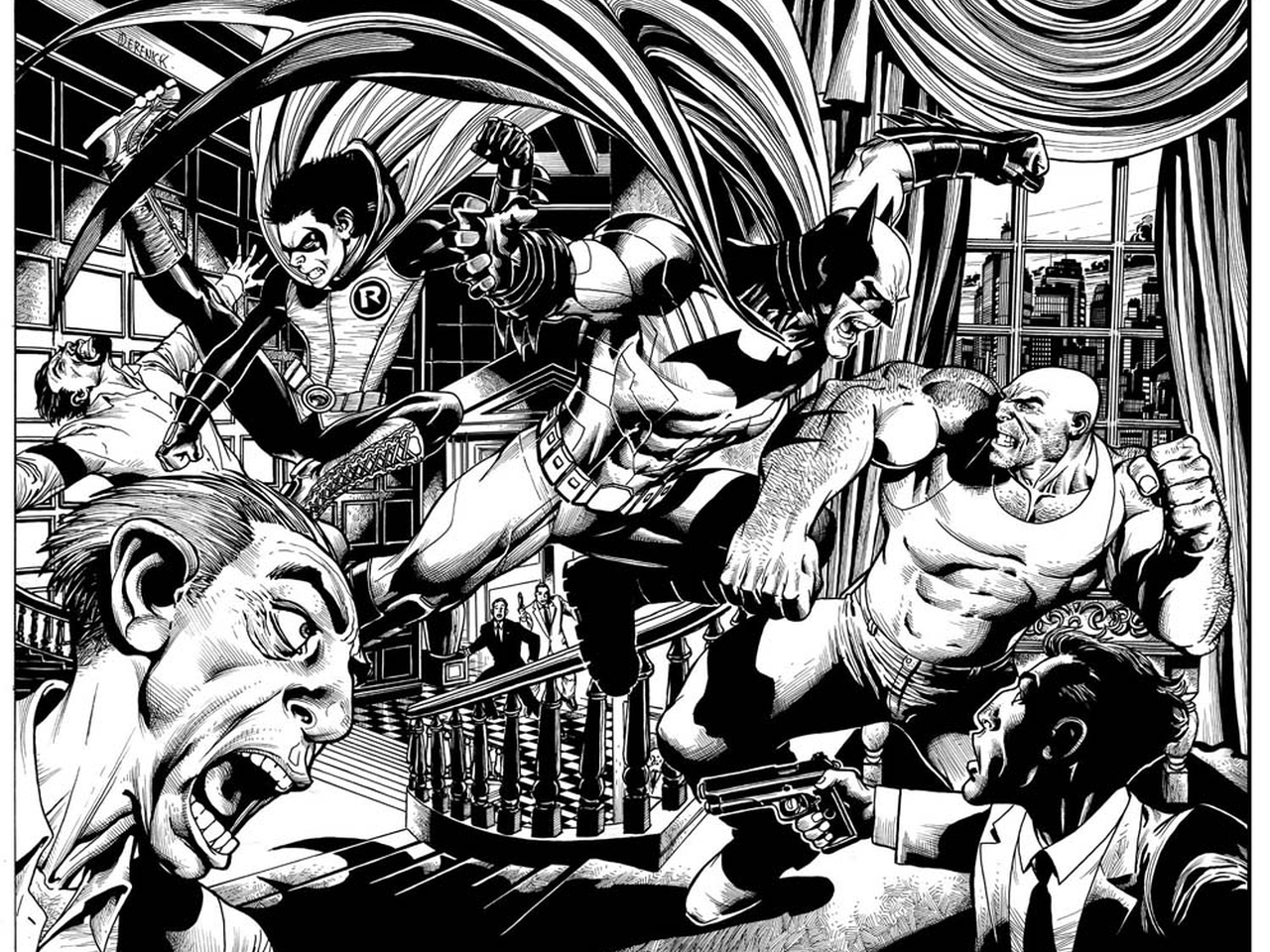 Скачать обои бесплатно Комиксы, Бэтмен, Комиксы Dc, Робин (Комиксы Dc), Дэмиэн Уэйн, Бэтмен И Робин картинка на рабочий стол ПК