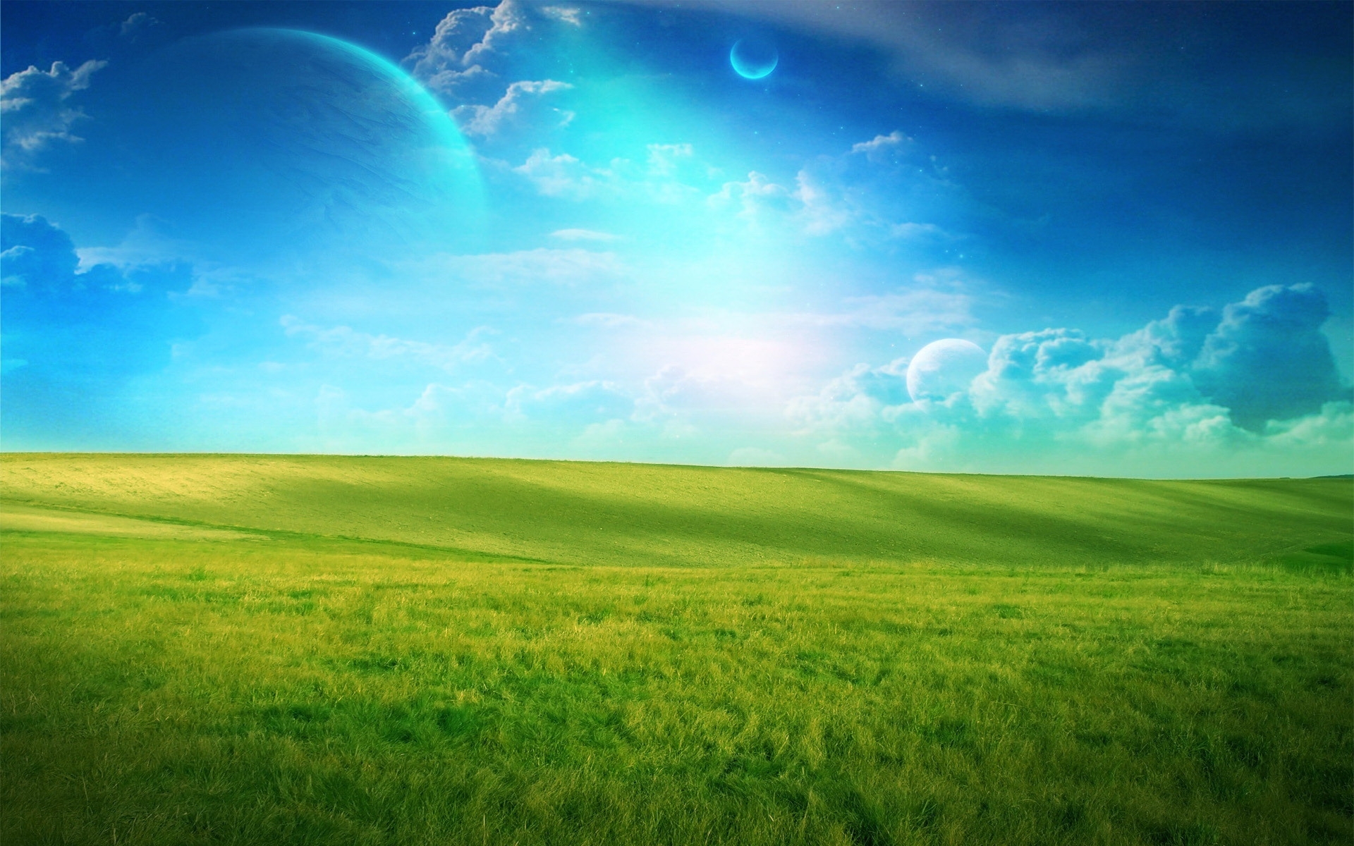 Download mobile wallpaper Grass, Landscape, Sky for free.