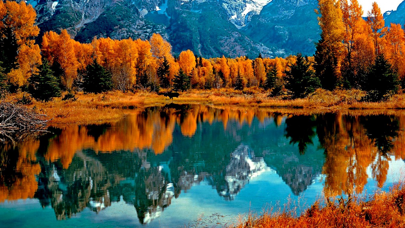 Скачать обои бесплатно Осень, Озера, Озеро, Земля/природа картинка на рабочий стол ПК