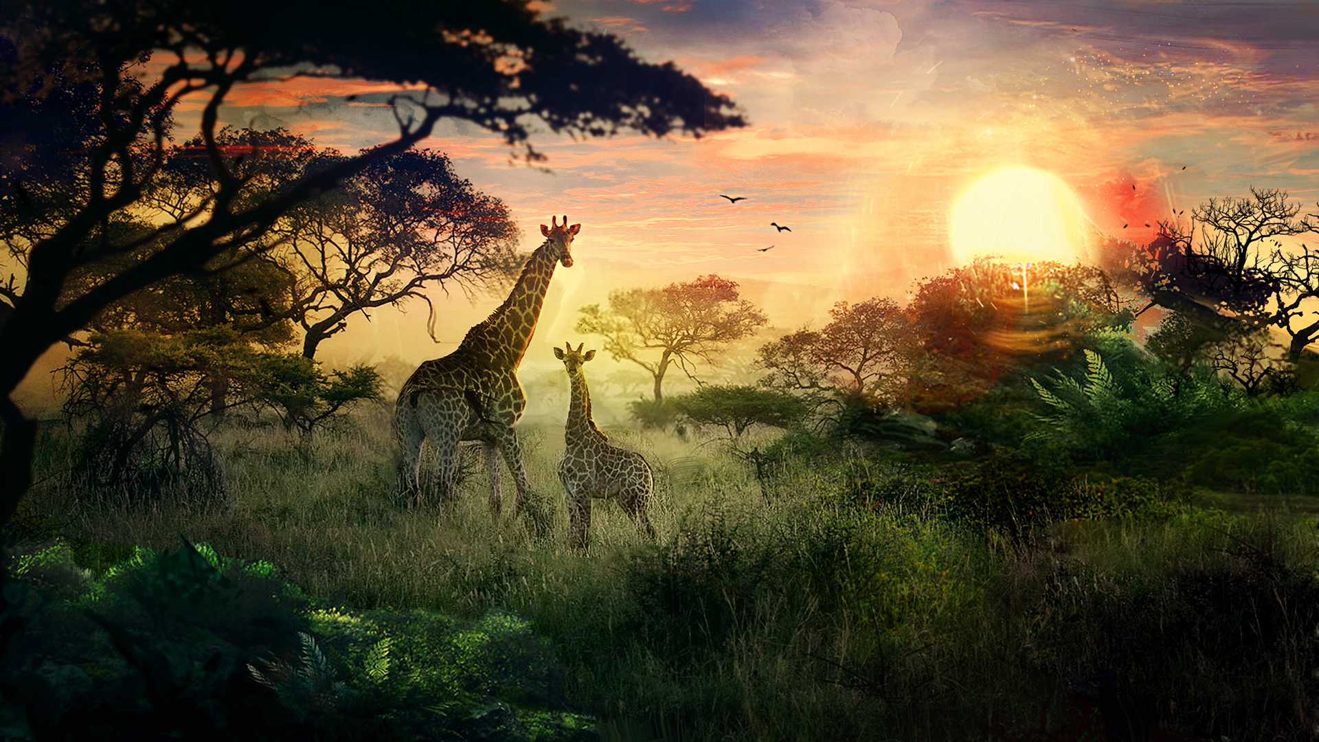 Скачать обои бесплатно Животные, Жирафа картинка на рабочий стол ПК