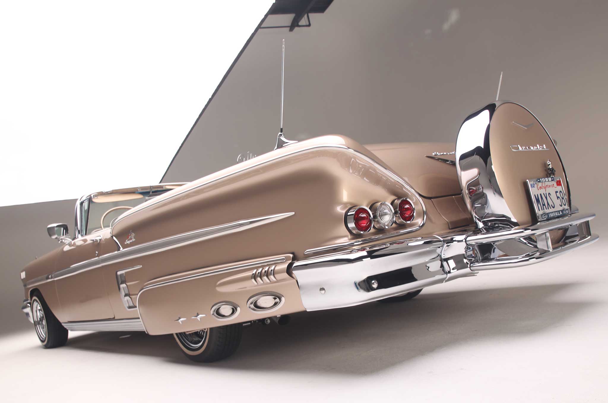 Handy-Wallpaper Muscle Car, Lowrider, Chevrolet Impala, Fahrzeuge, Chevrolet Impala Cabrio Von 1958 kostenlos herunterladen.