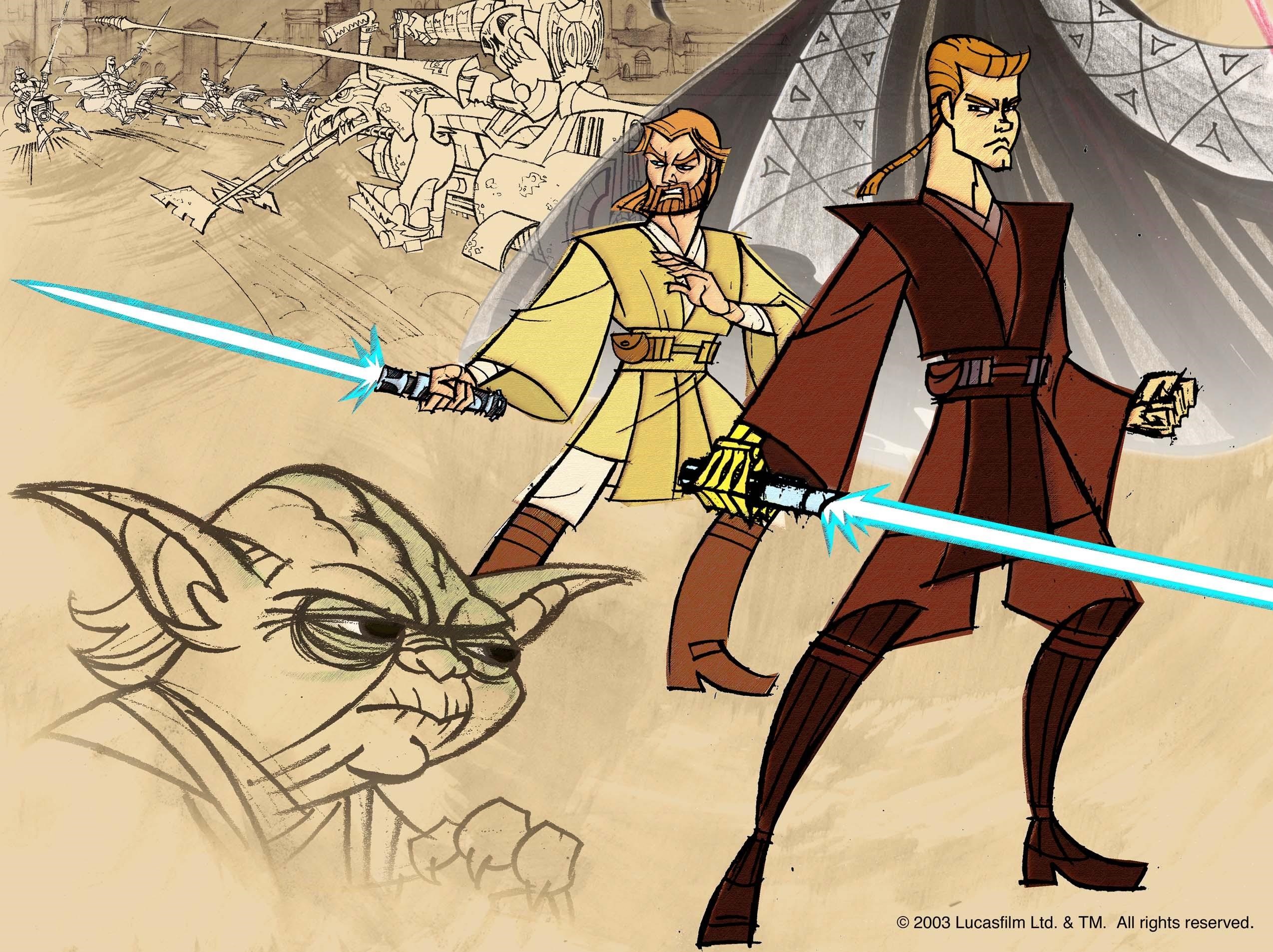 Laden Sie das Anakin Skywalker, Fernsehserien, Krieg Der Sterne, Yoda, Obi Wan Kenobi, Star Wars: Clone Wars-Bild kostenlos auf Ihren PC-Desktop herunter