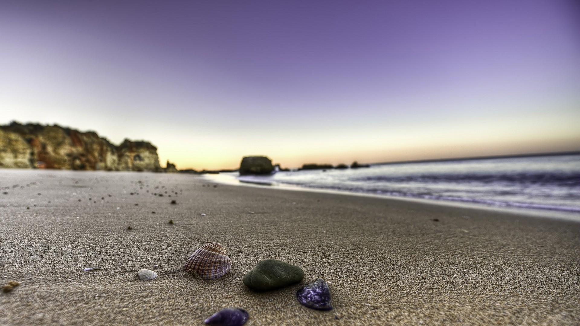 landscape, beach, shells