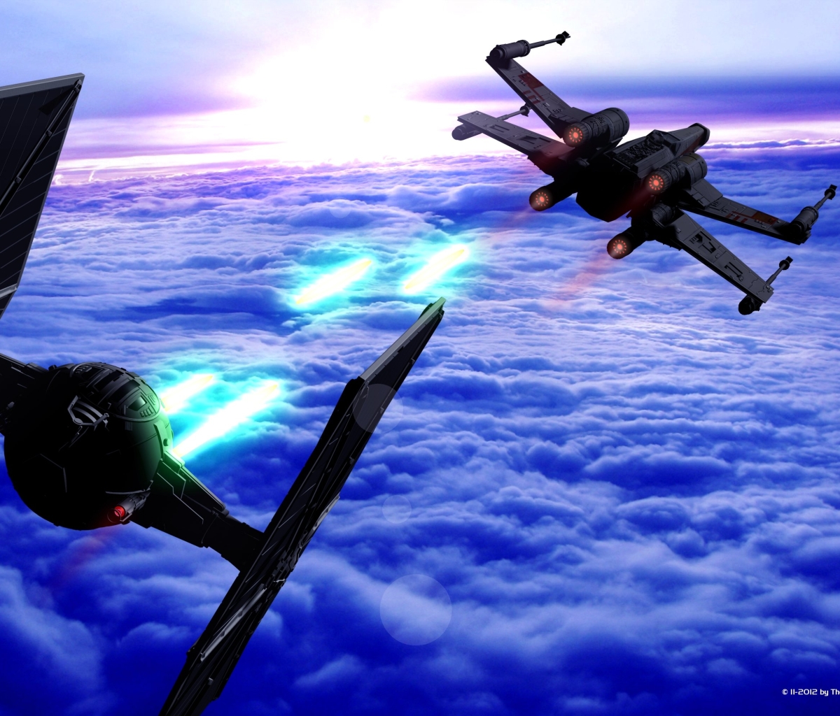 sci fi, star wars, laser, battle, x wing 4K Ultra
