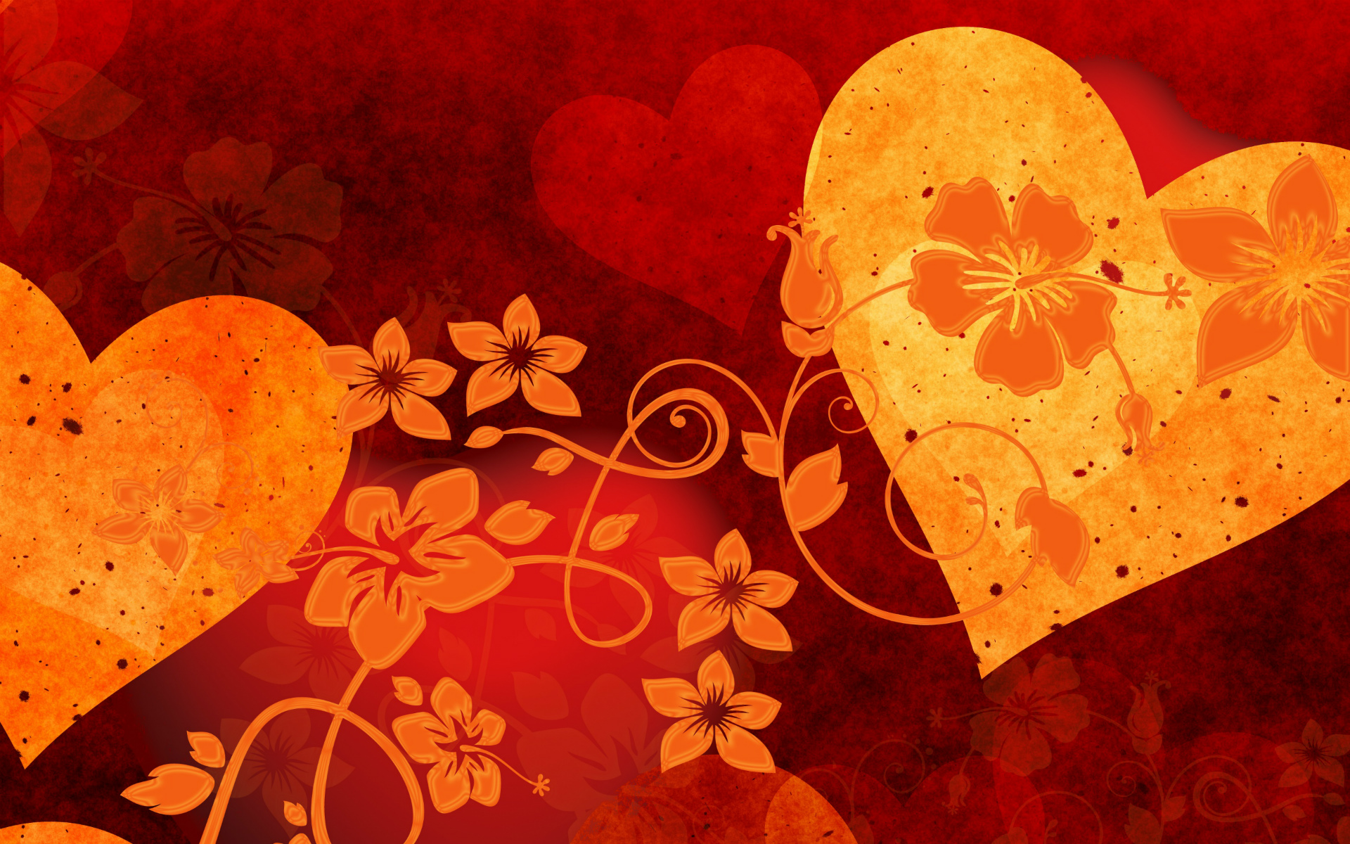 Free download wallpaper Flower, Heart, Artistic, Orange (Color) on your PC desktop
