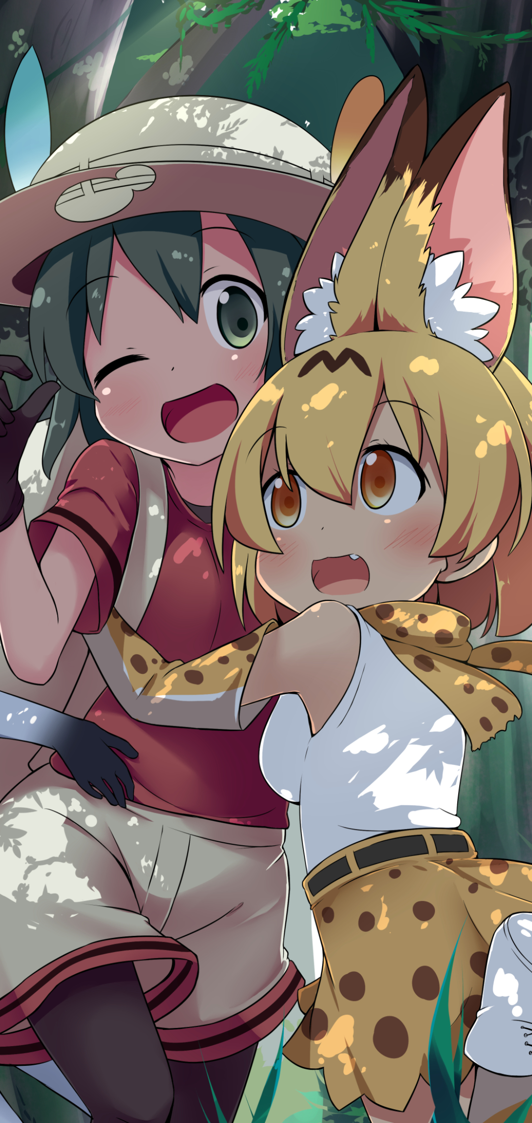 Descarga gratuita de fondo de pantalla para móvil de Animado, Serval (Amigos Kemono), Kemono Friends, Kaban (Amigos Kemono).