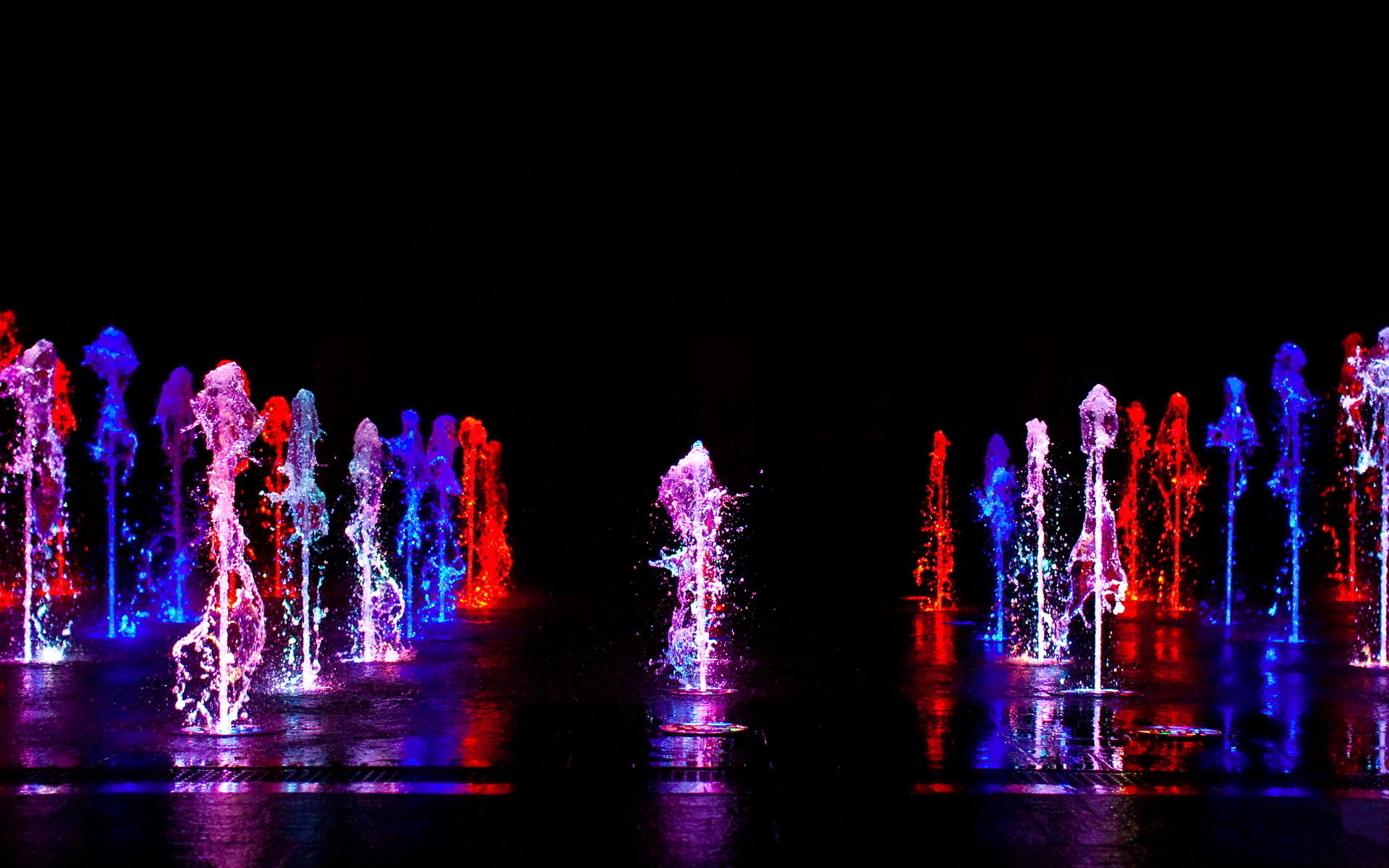 man made, fountain, colors