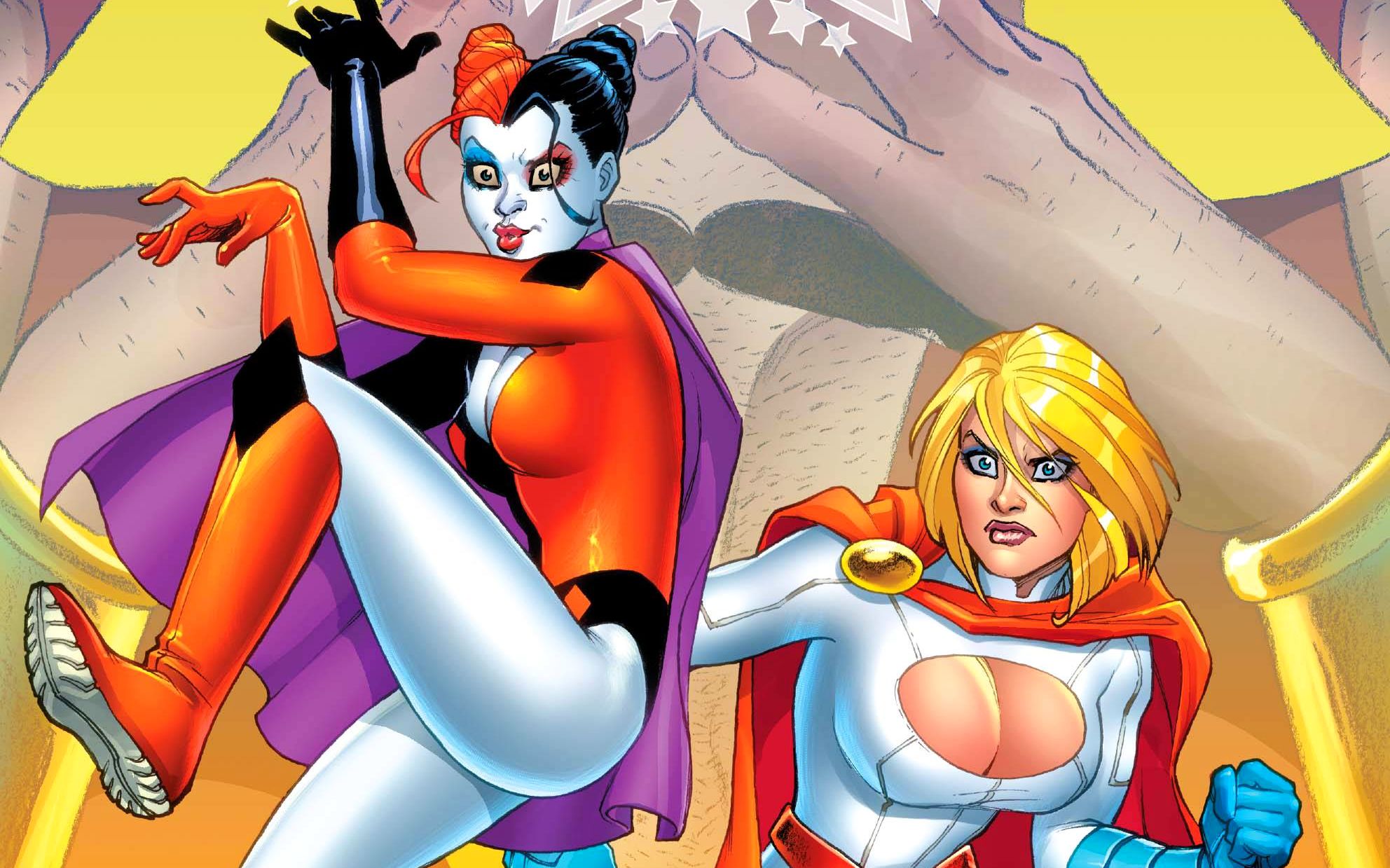 Free download wallpaper Comics, Harley Quinn, Dc Comics, Power Girl on your PC desktop