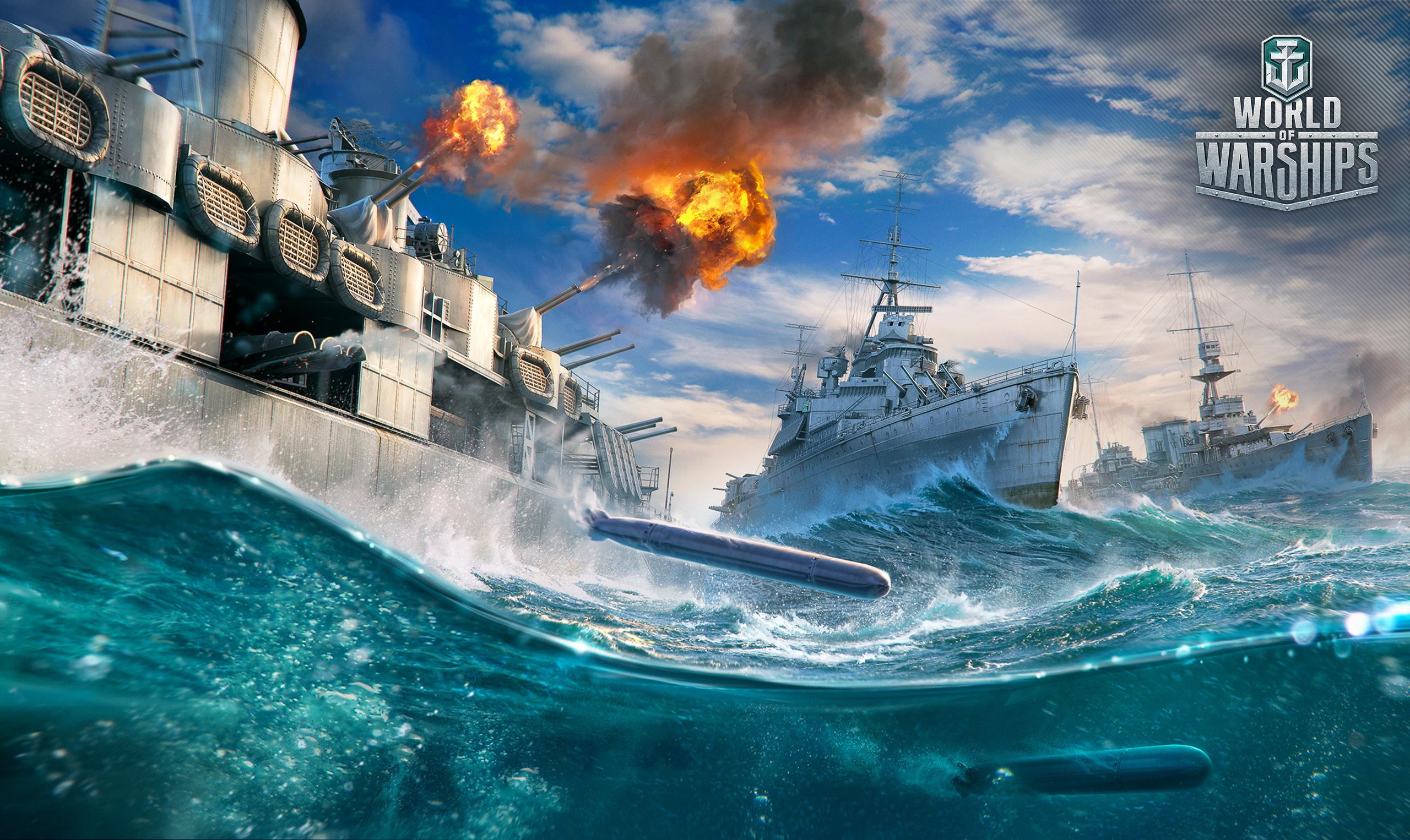 Téléchargez des papiers peints mobile Jeux Vidéo, Navire De Guerre, World Of Warships, Navires De Guerre gratuitement.