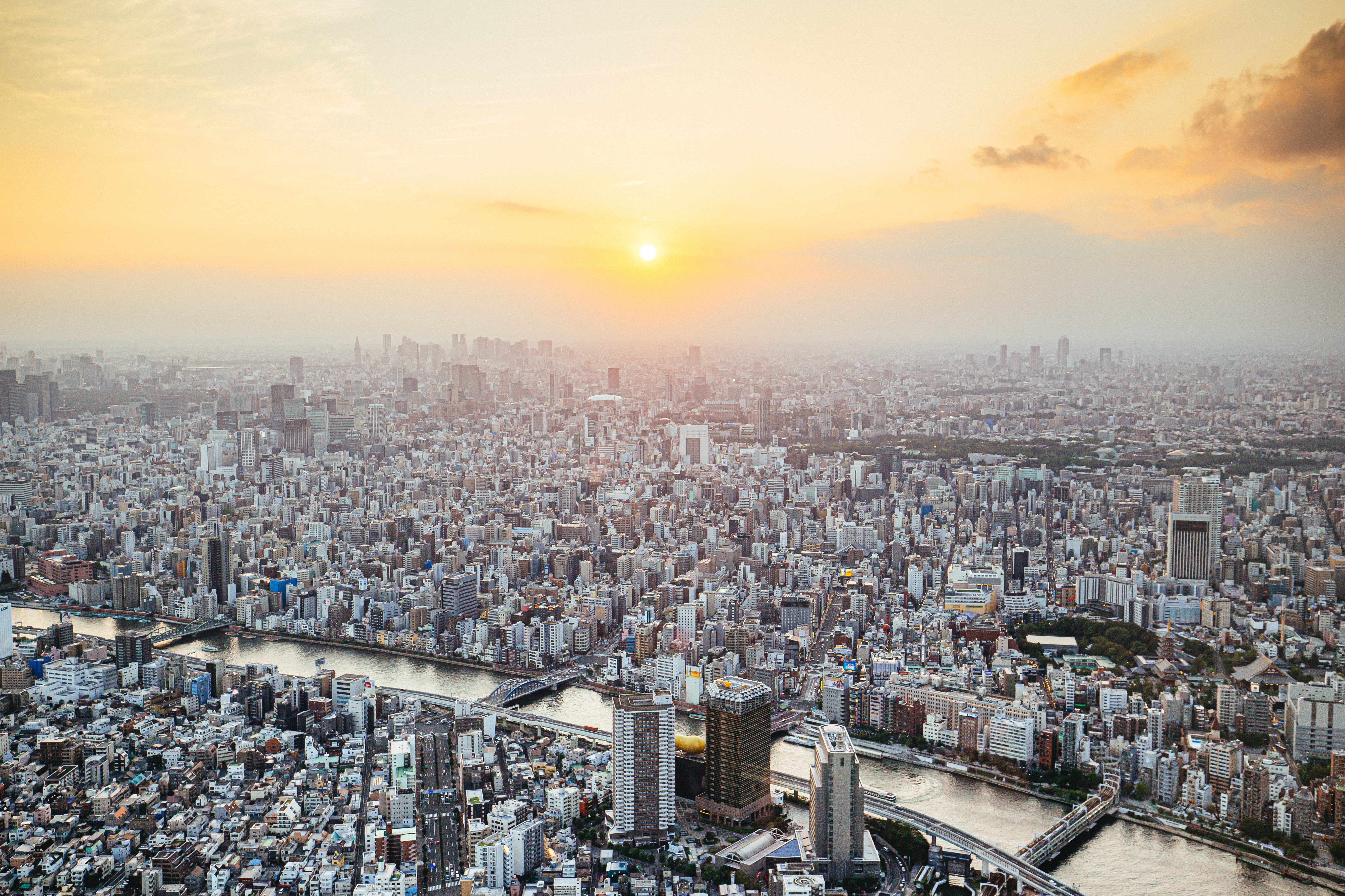 PCデスクトップに都市, 街, 東京, マンメイド, 街並み, 空中画像を無料でダウンロード