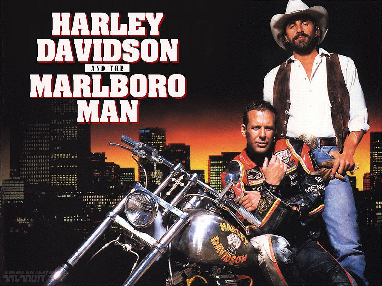 Скачать обои Harley Davidson И Человек Marlboro на телефон бесплатно