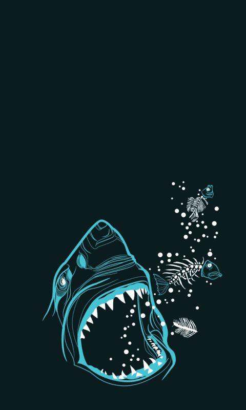 Download mobile wallpaper Sharks, Animal, Shark, Minimalist for free.