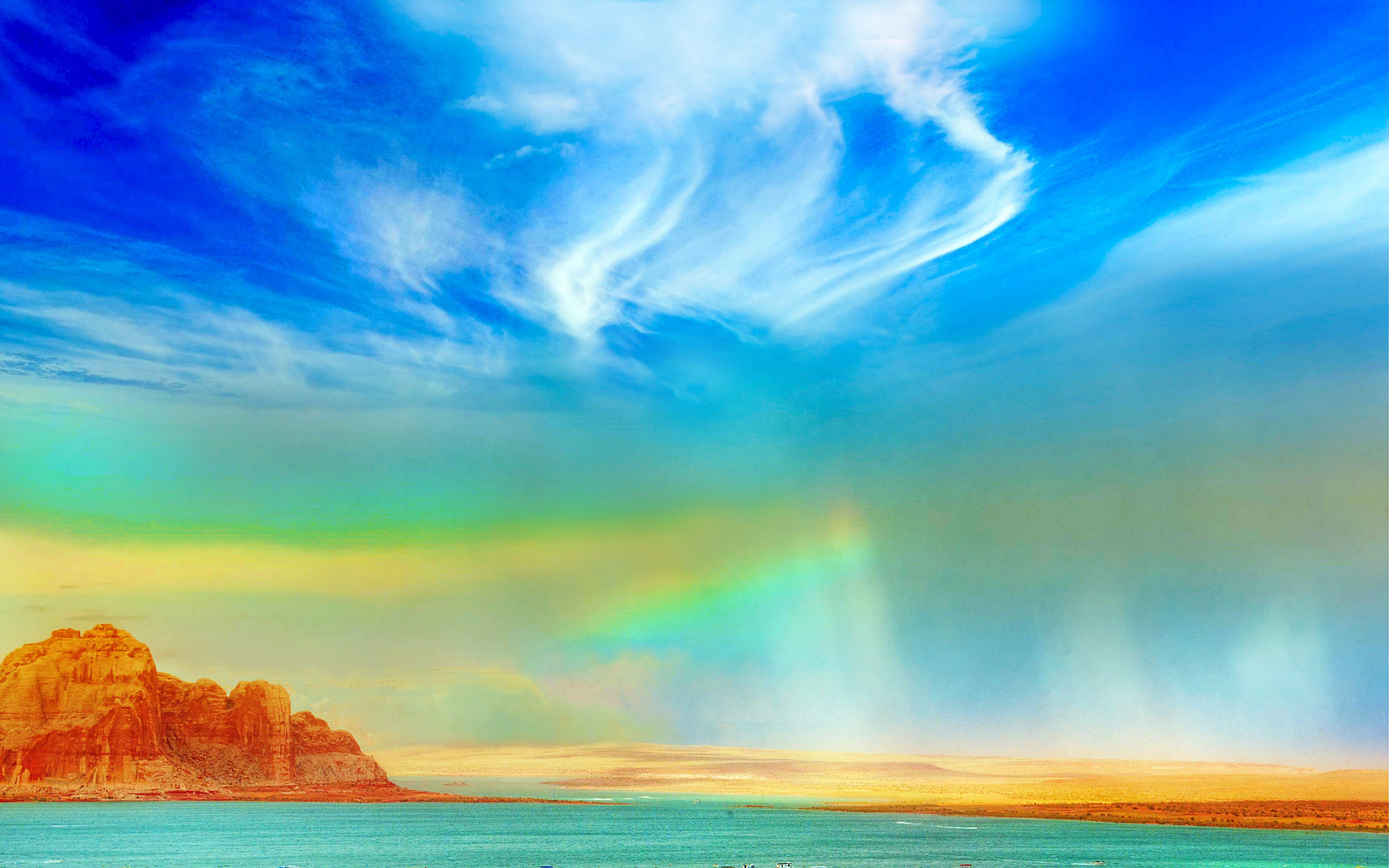Free download wallpaper Nature, Sky, Horizon, Mountain, Lake, Earth, Colorful, Scenic on your PC desktop