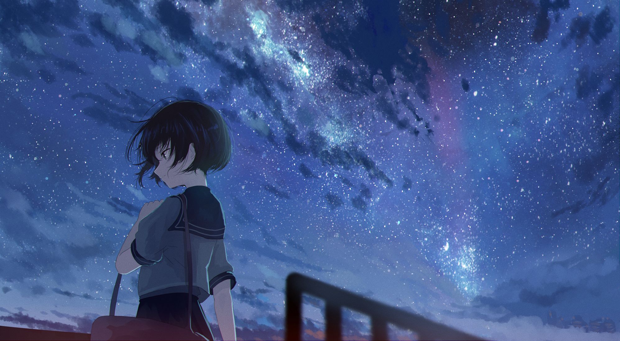 Free download wallpaper Anime, Starry Sky, Original on your PC desktop