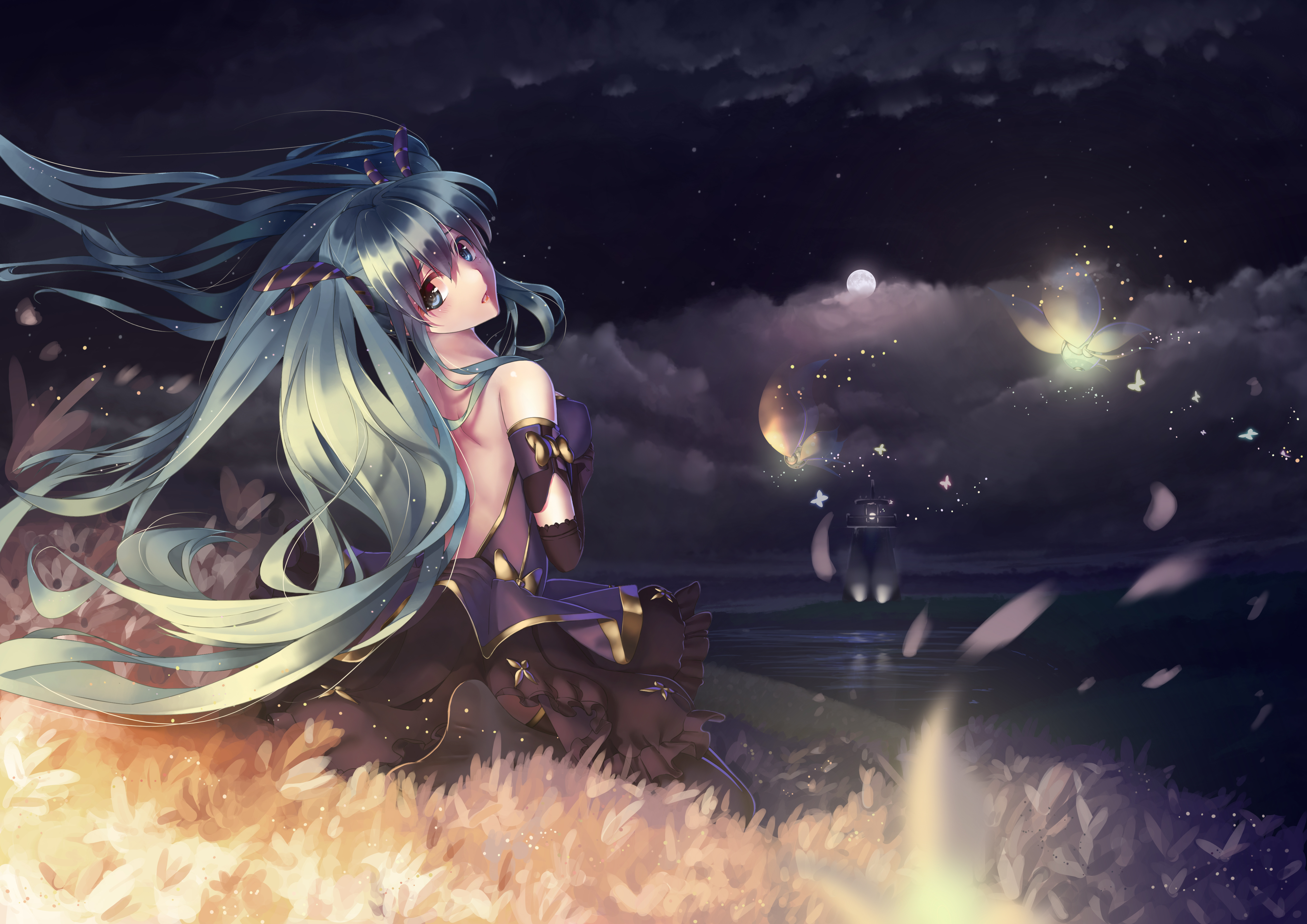 Download mobile wallpaper Anime, Night, Vocaloid, Hatsune Miku for free.