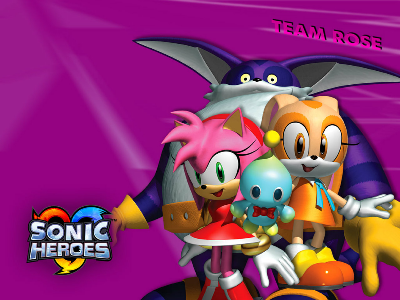 video game, amy rose, big the cat, cheese the chao, cream the rabbit, sonic heroes