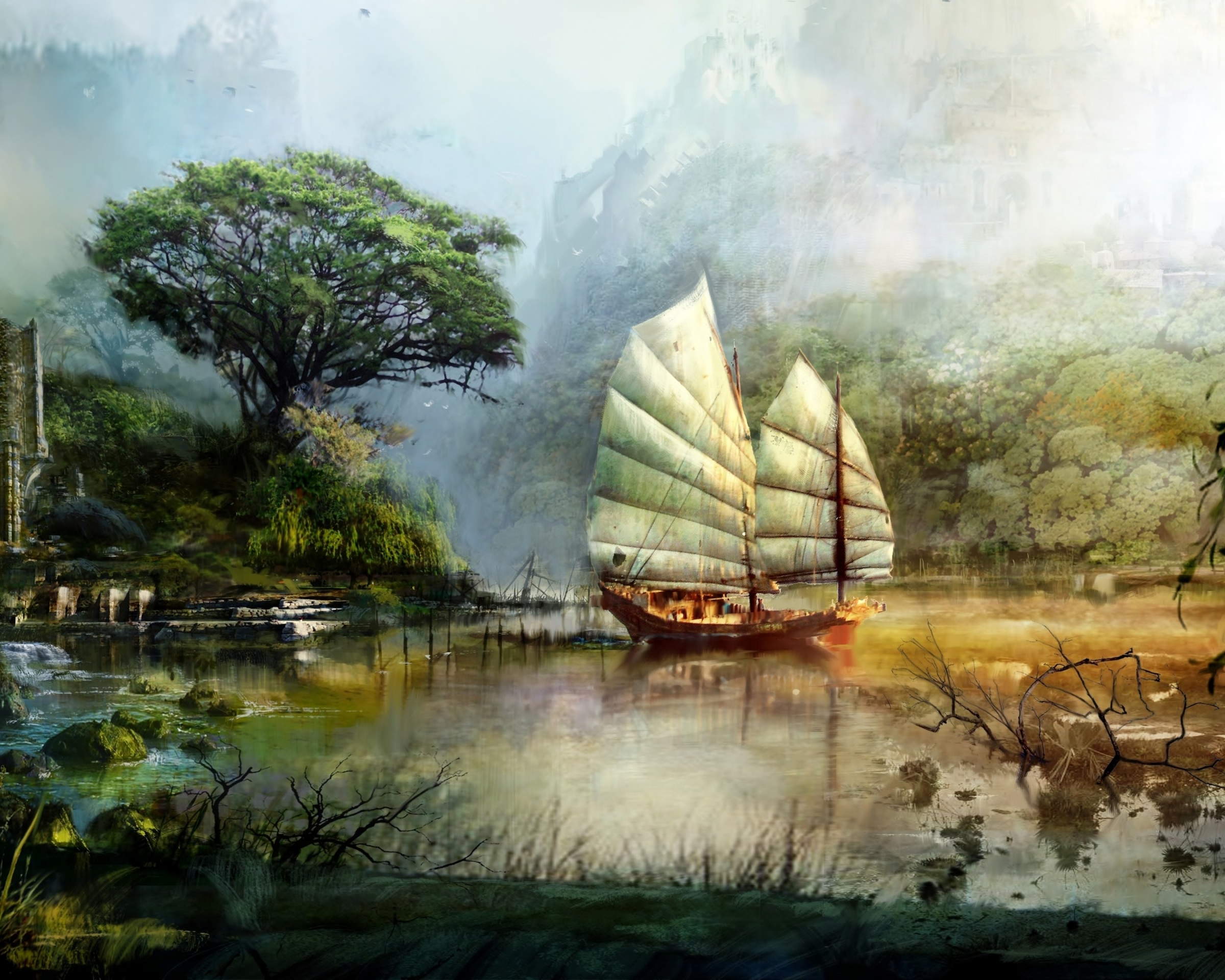 Download mobile wallpaper Ship, Video Game, Guild Wars 2, Guild Wars, Concept Art for free.