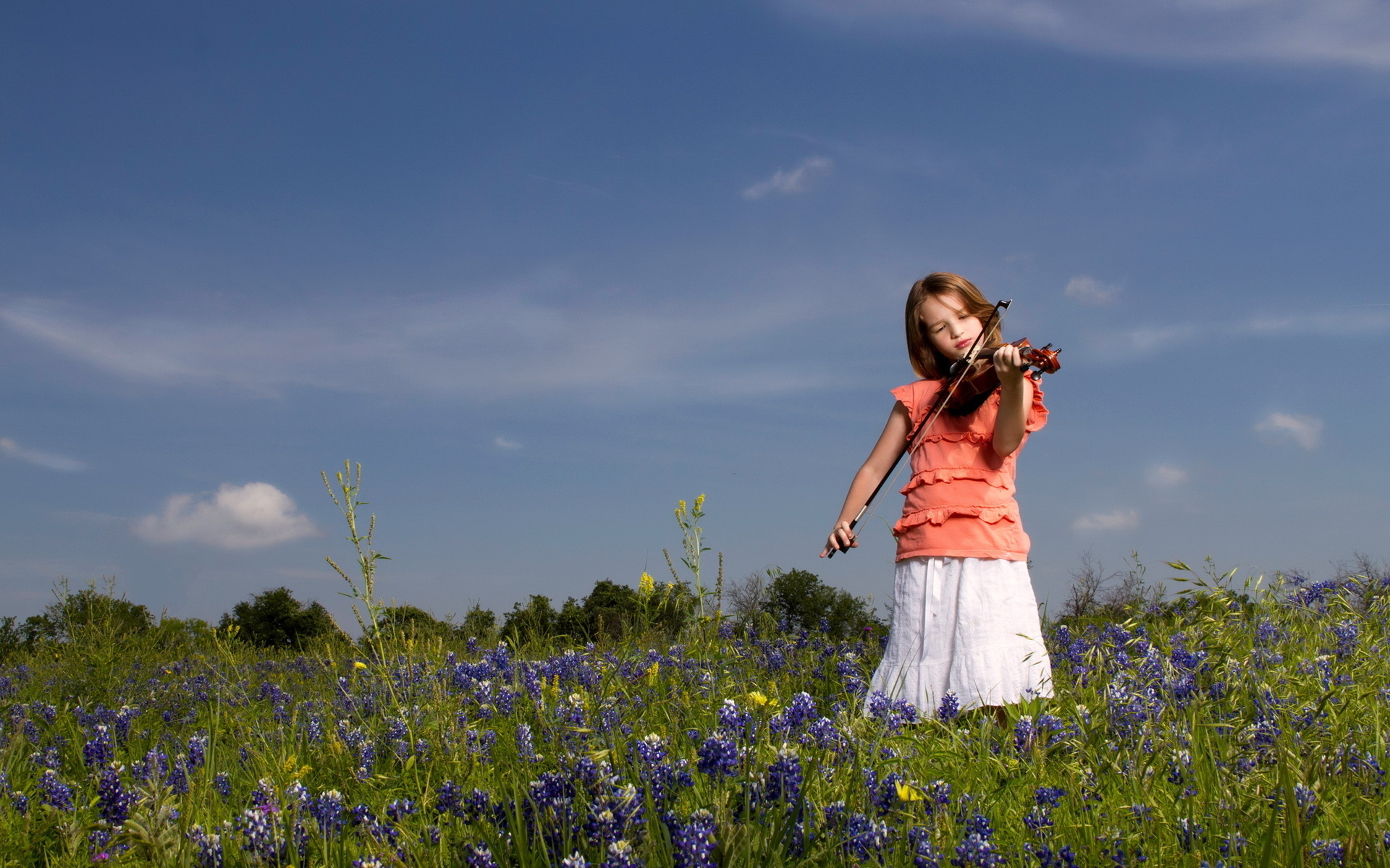Free download wallpaper Music, Child, Cute, Violin on your PC desktop