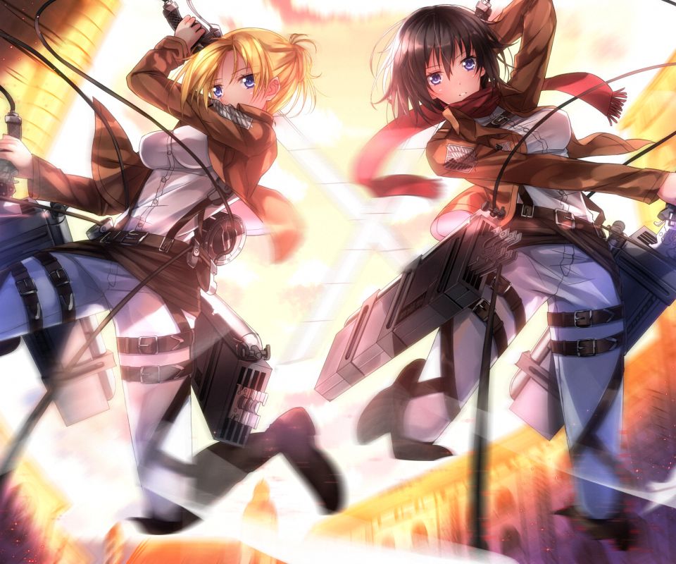 Download mobile wallpaper Anime, Mikasa Ackerman, Attack On Titan, Annie Leonhart for free.